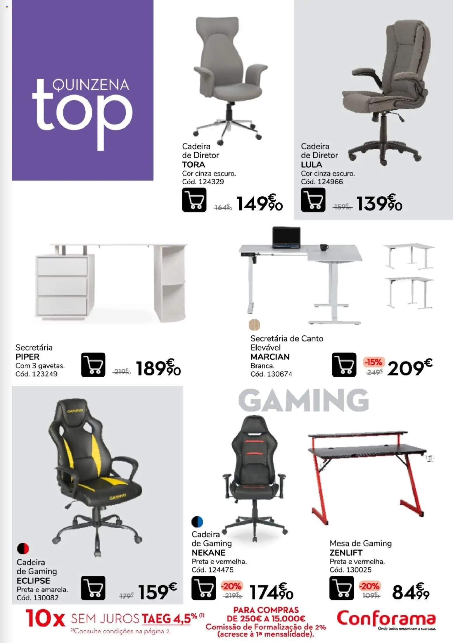 Conforama - Quinzena top │ válido de 10/09/2026 | Página: 9 | Produtos: Mesa, Cadeira