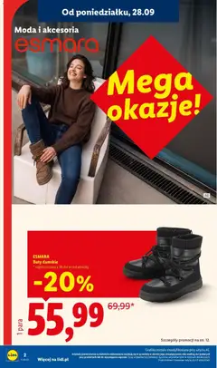 Pogląd oferty "Lidl Katalog" - ważna od 28.09.2026 | Strona: 2 | Produkty: Buty, Buty zimowe, Buty damskie
