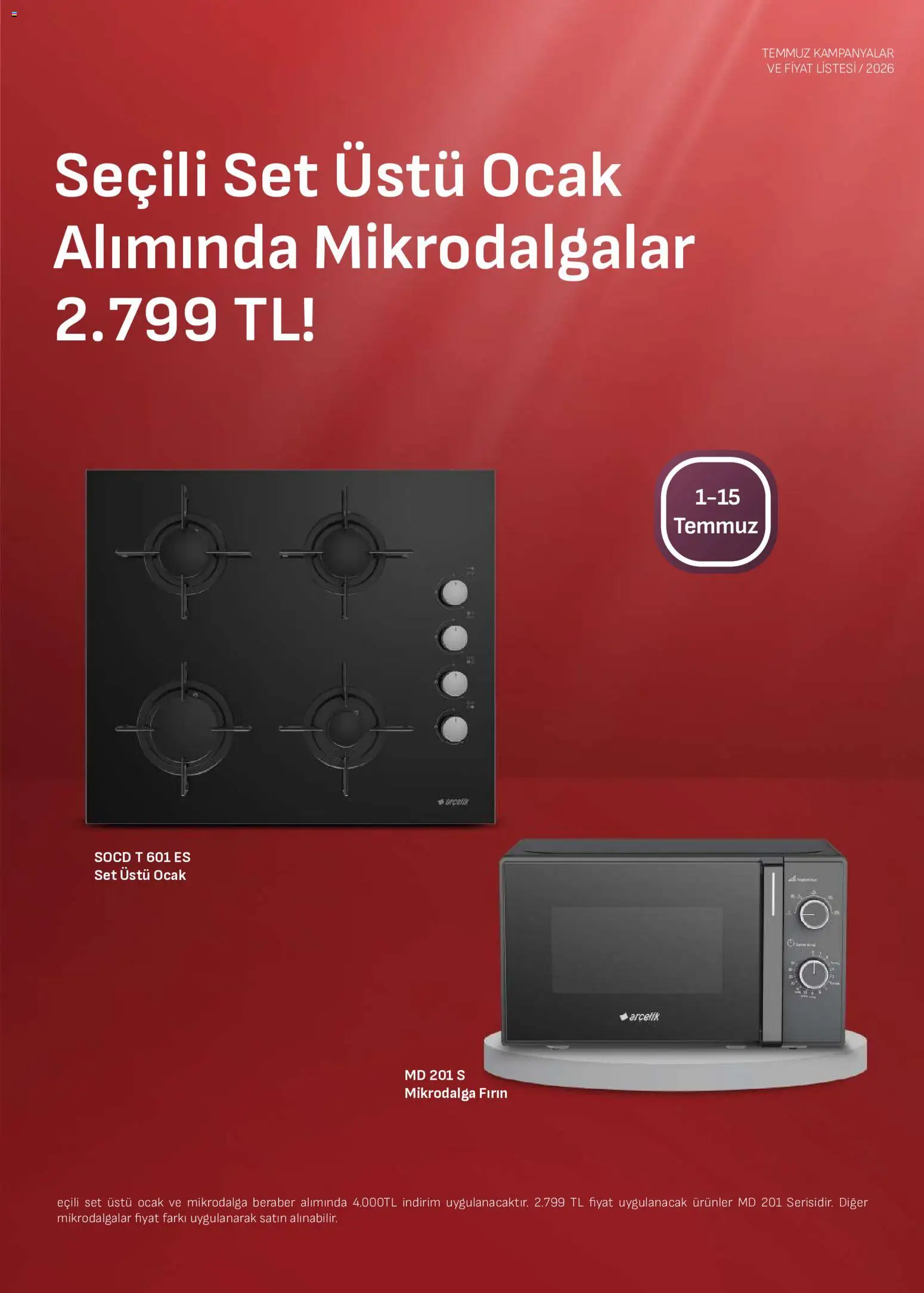 Arçelik - Ankastre Kataloğu - 01 Temmuz 2026 tarihinden itibaren geçerlidir | Sayfa: 10 | Ürünler: Fırın, Ocak, Mikrodalga fırın