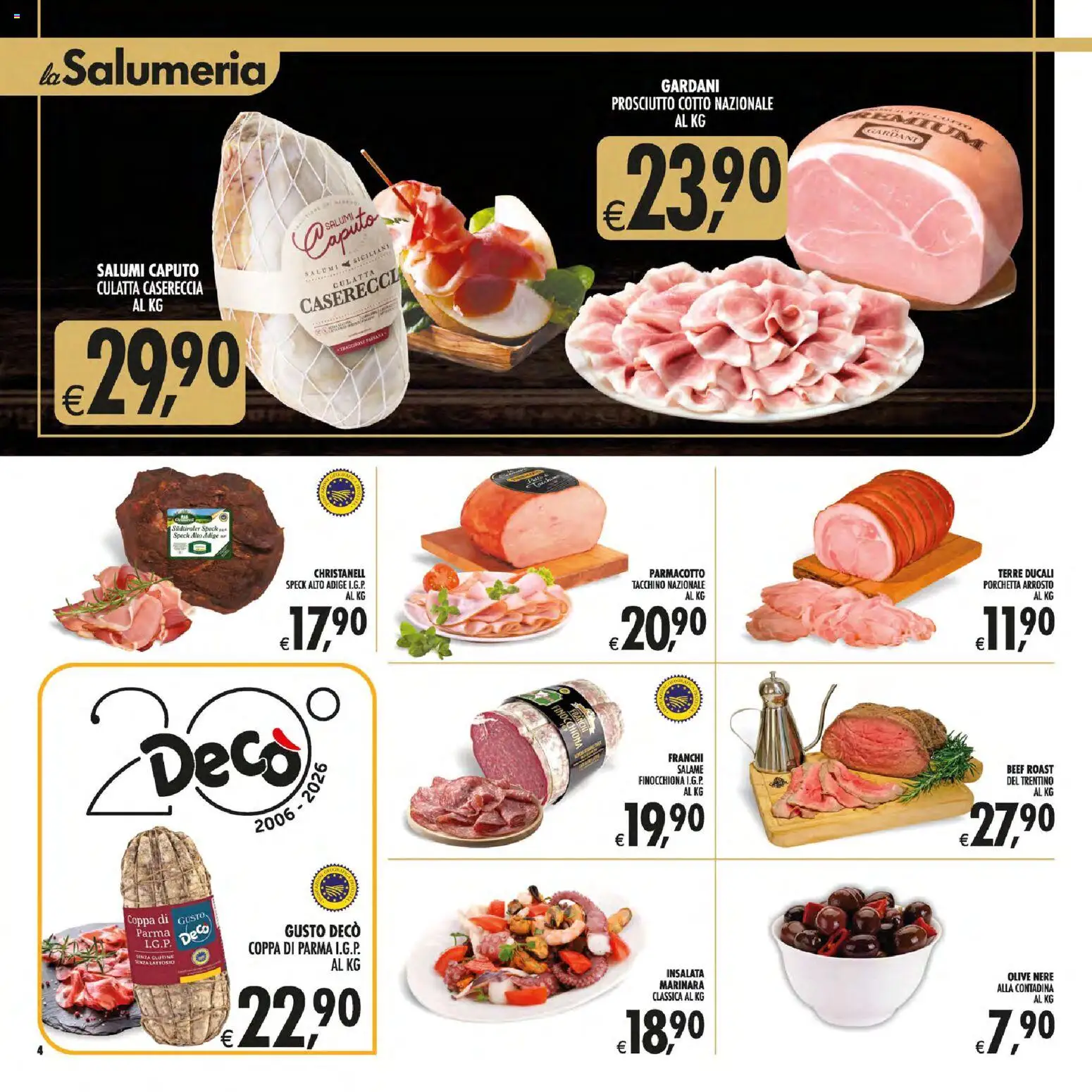 Volantino Decò del 19.05.2026 | Pagina: 4 | Prodotti: Arrosto, Insalata, Tacchino, Prosciutto