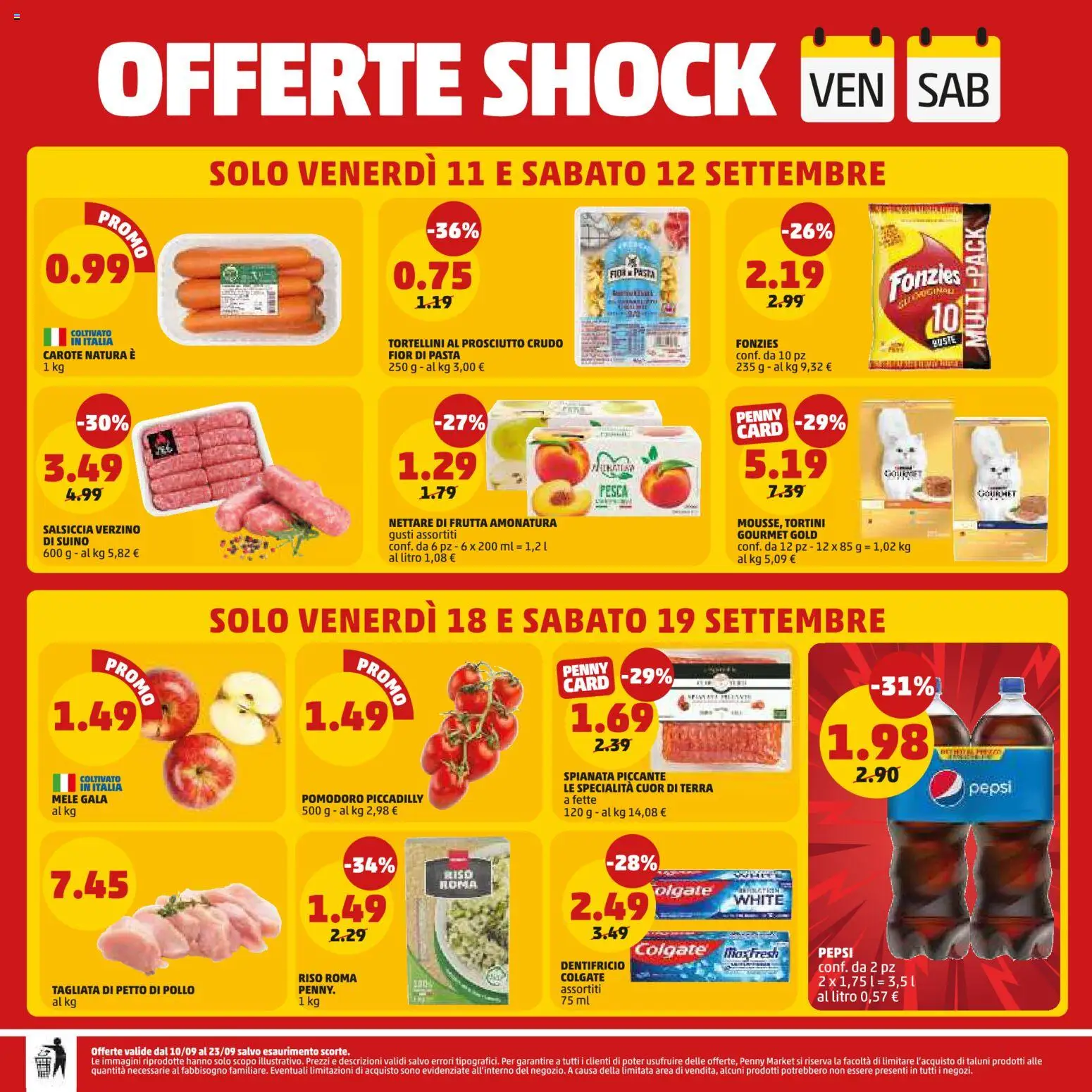 Volantino PENNY del 10/09/2026 | Pagina: 20 | Prodotti: Petto di Pollo, Carote, Salsiccia, Specialità