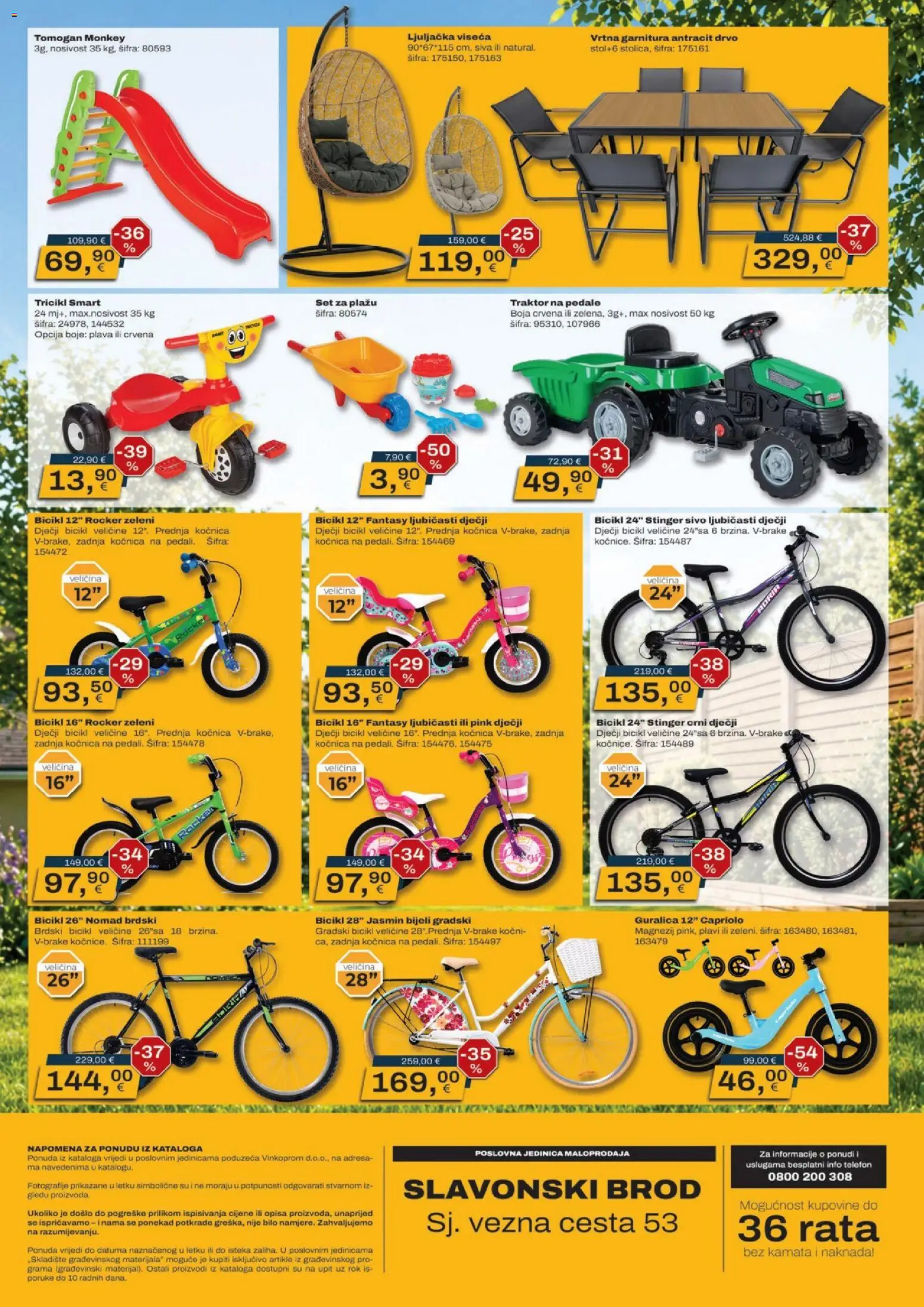 Vinkoprom katalog | vrijedi od 15.06.2026 | Stranica: 8 | Proizvodi: Bicikl, Ljuljačka, Telefon, Traktor
