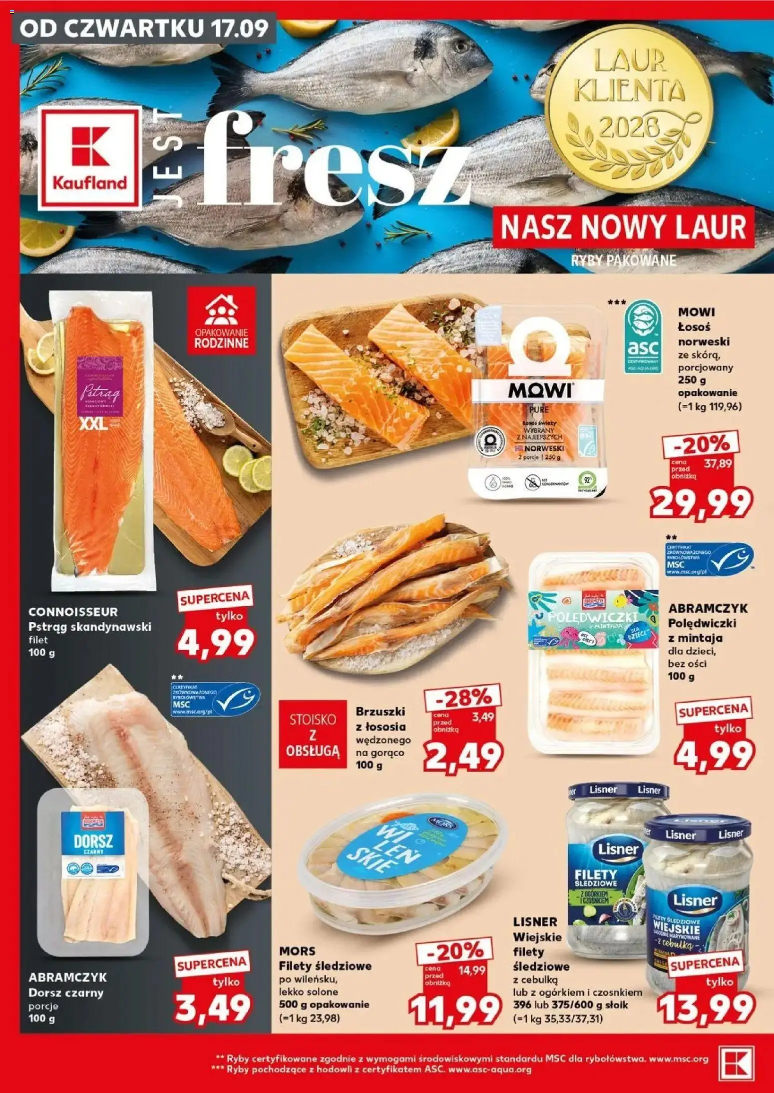 Kaufland gazetka - Super sobota od 19.09.2026 - od jutra PDF | Strona: 14 | Produkty: Łosoś świeży, Pstrąg, Polędwiczki, Filet