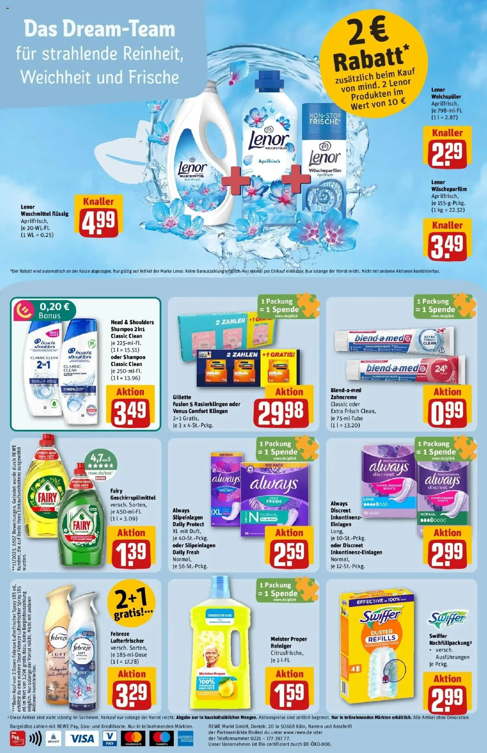 Rewe Prospekt München – gültig ab 13.07.2026 | Seite: 30 | Produkte: Lenor, Head & shoulders, Geschirrspülmittel, Swiffer