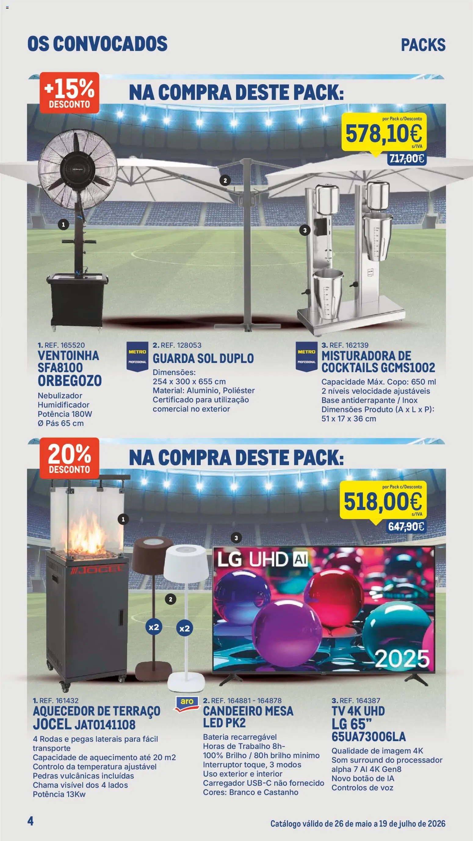 Makro Os Convocados │ válido de 26/05/2026 | Página: 4 | Produtos: Nebulizador, Aquecedor, Mesa, Bateria