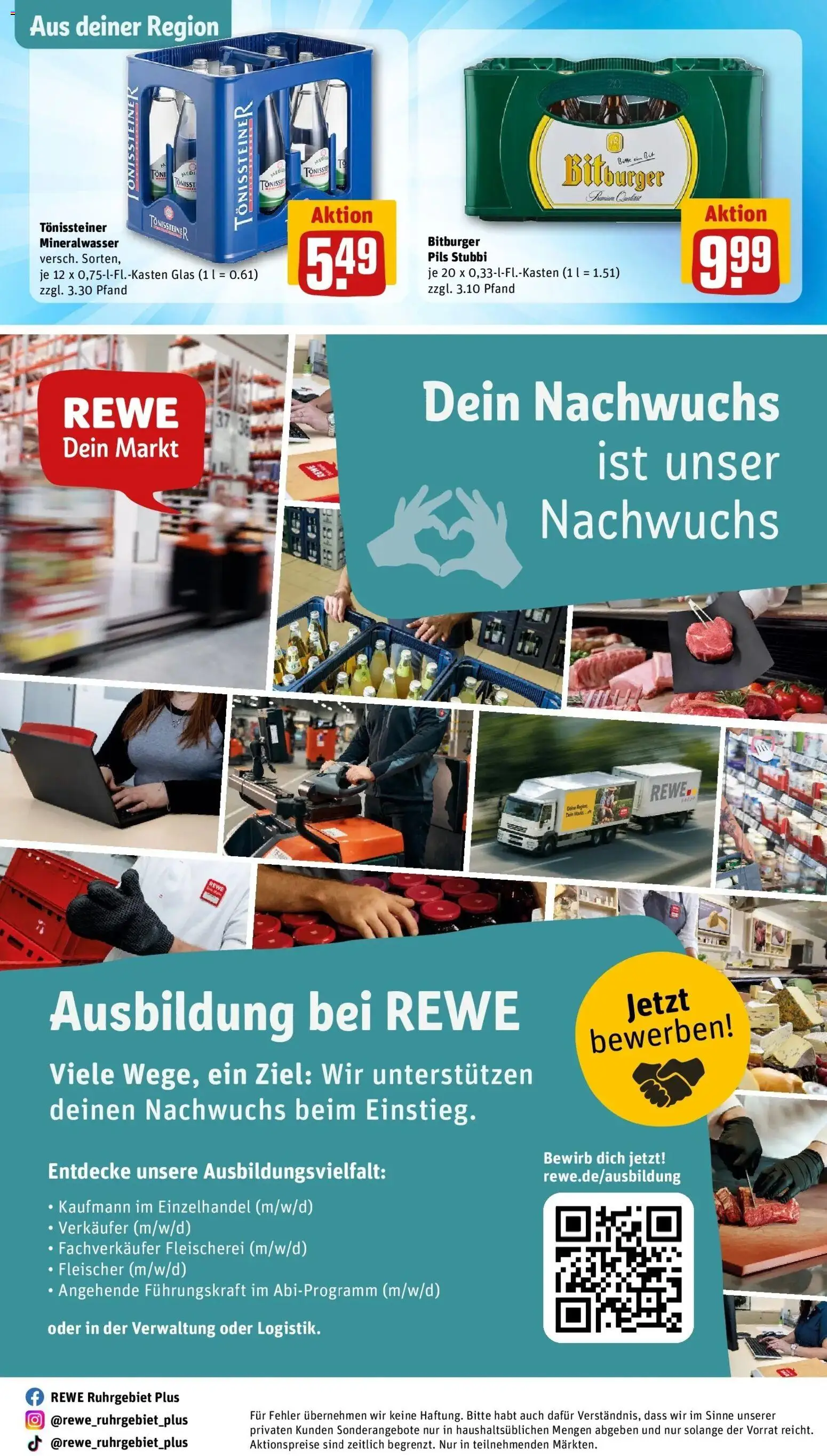 Rewe Prospekt Duisburg – gültig ab 27.07.2026 | Seite: 32 | Produkte: Bitburger, Pils, Mineralwasser
