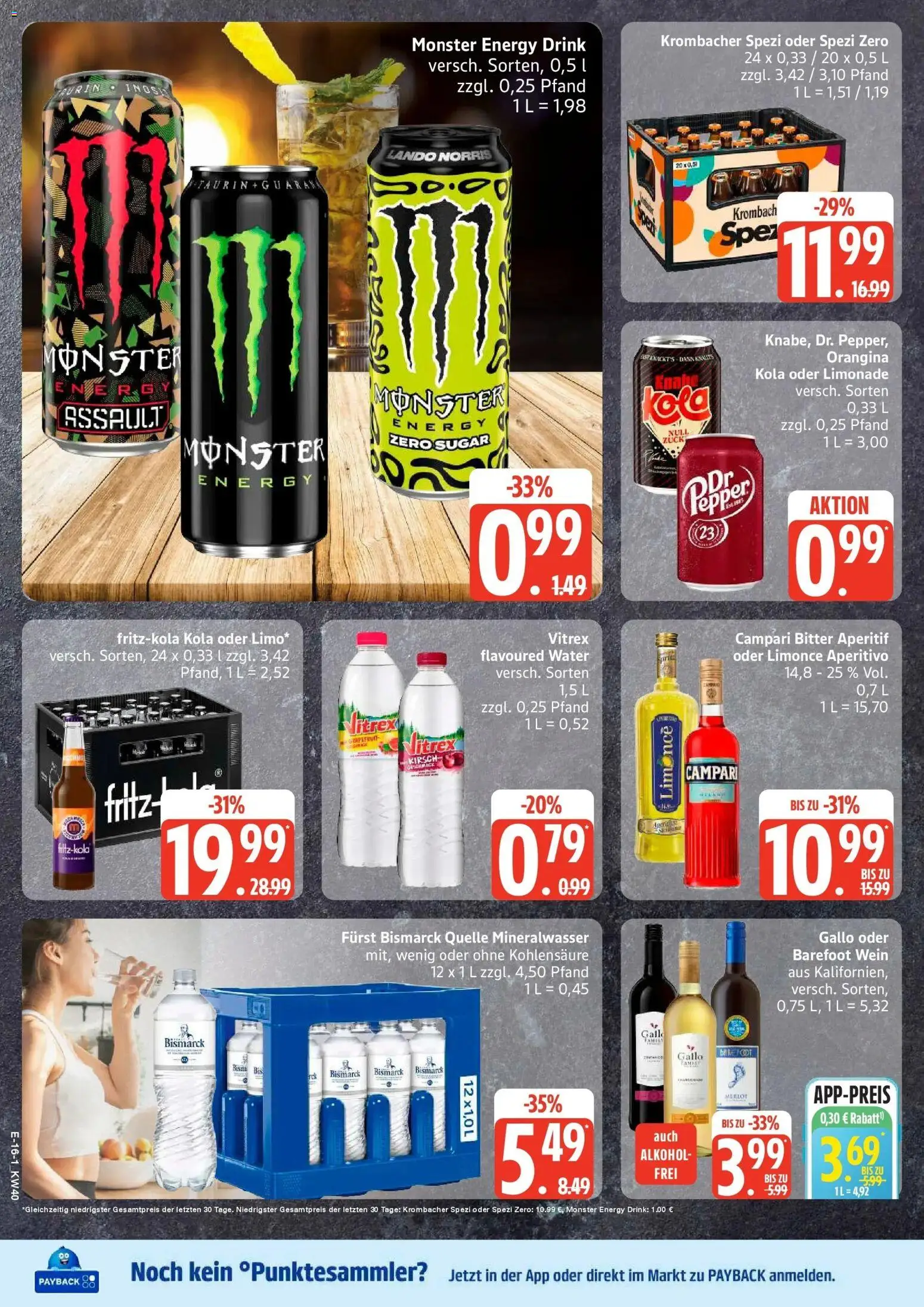 Edeka Prospekt Ratzeburg (ab 28.09.2026) » Angebote Online | Seite: 20 | Produkte: Energy, Campari, Monster, Krombacher