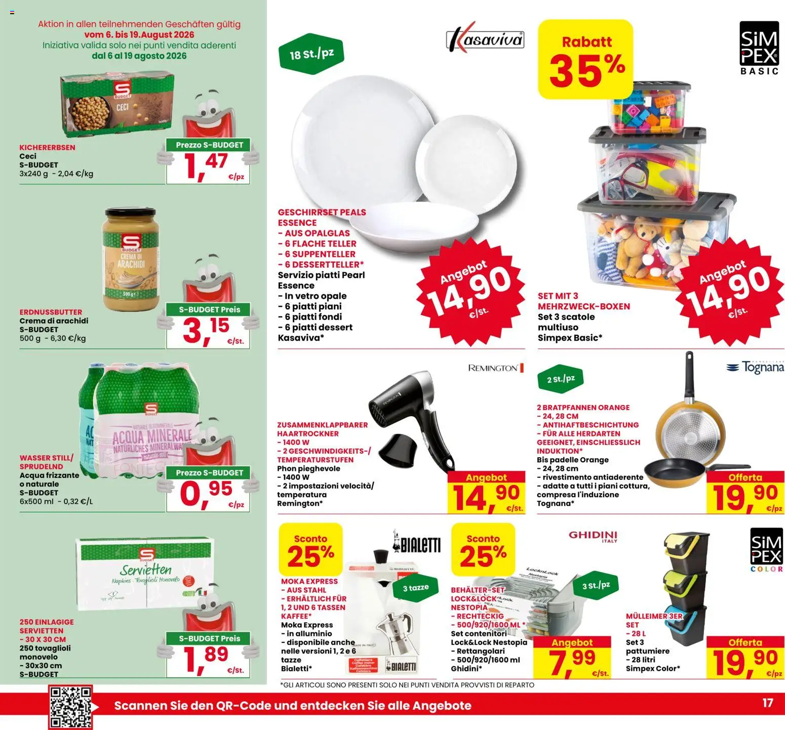 Volantino Eurospar del 06/08/2026 | Pagina: 17 | Prodotti: Crema, Piatti, Arachidi, Dessert