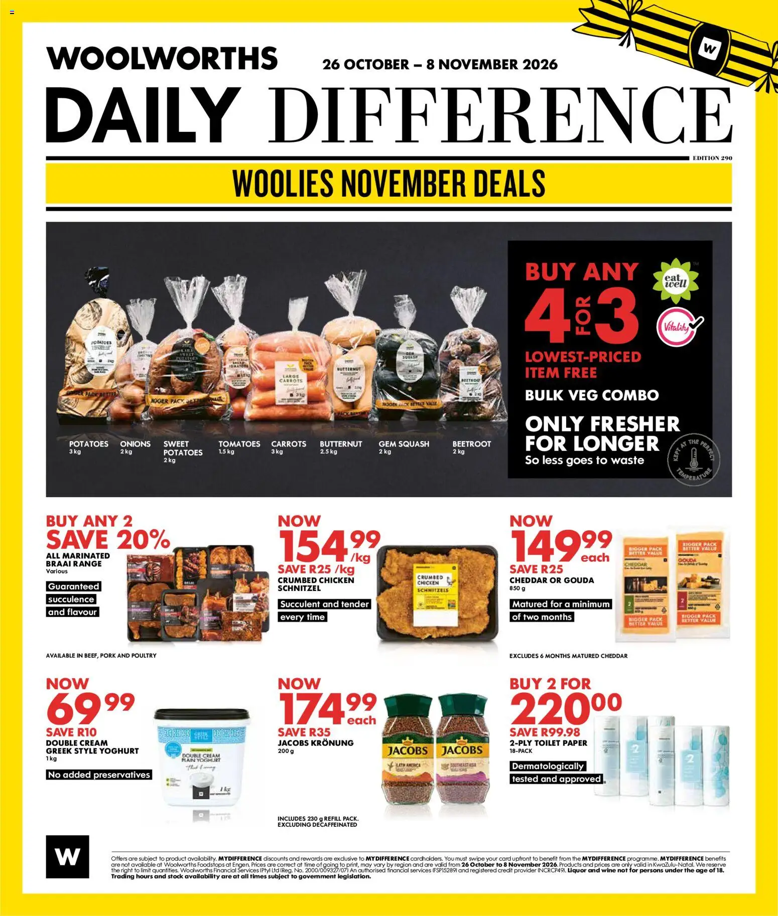 New Woolworths catalogue – valid from 26/10/2026 | Page: 1 | Products: Squash, Pork, Carrots, Cream