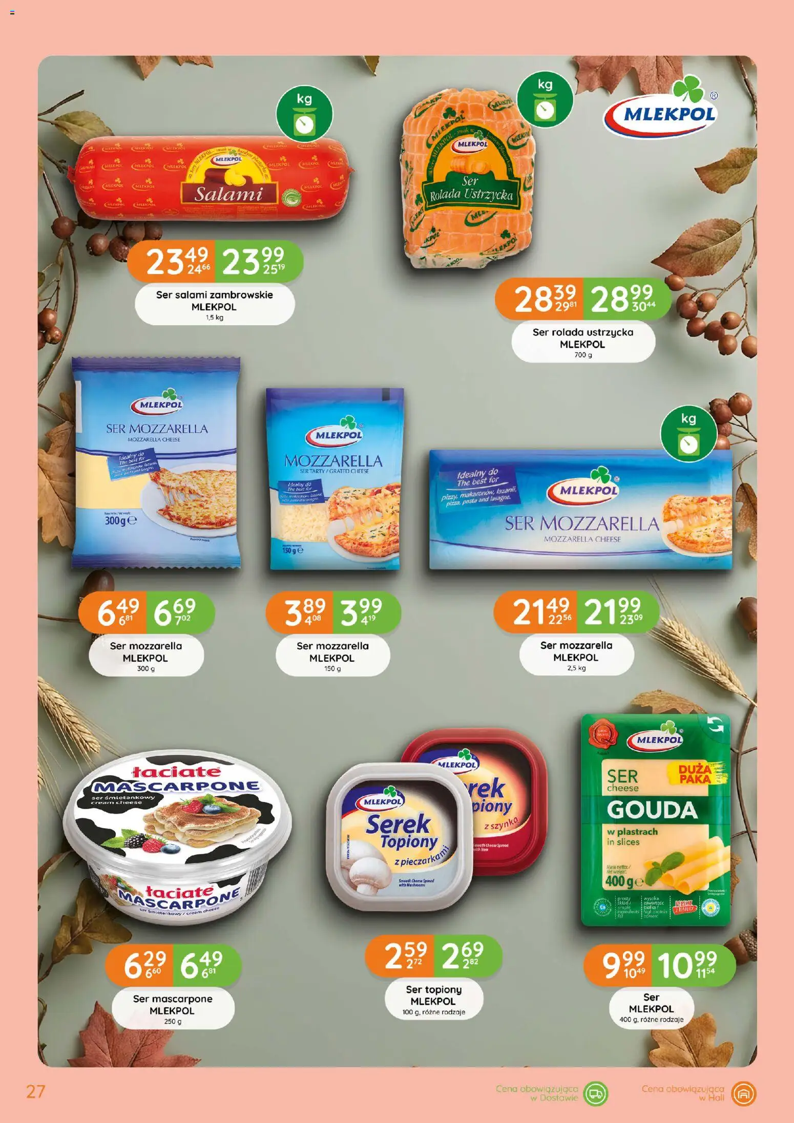 Eurocash gazetka od 15.10.2026 | Strona: 27 | Produkty: Ser topiony, Serek, Ser, Pasta