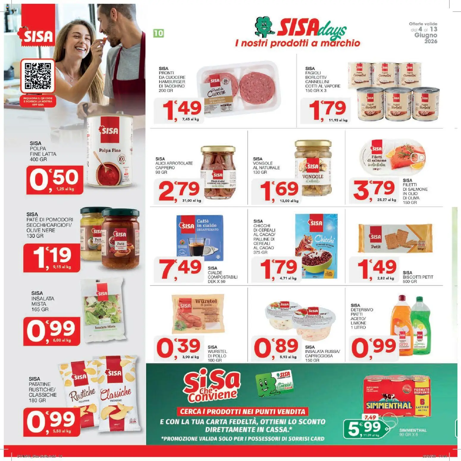 Volantino SISA del 04.06.2026 | Pagina: 10 | Prodotti: Tacchino, Olive, Stampa, Alici