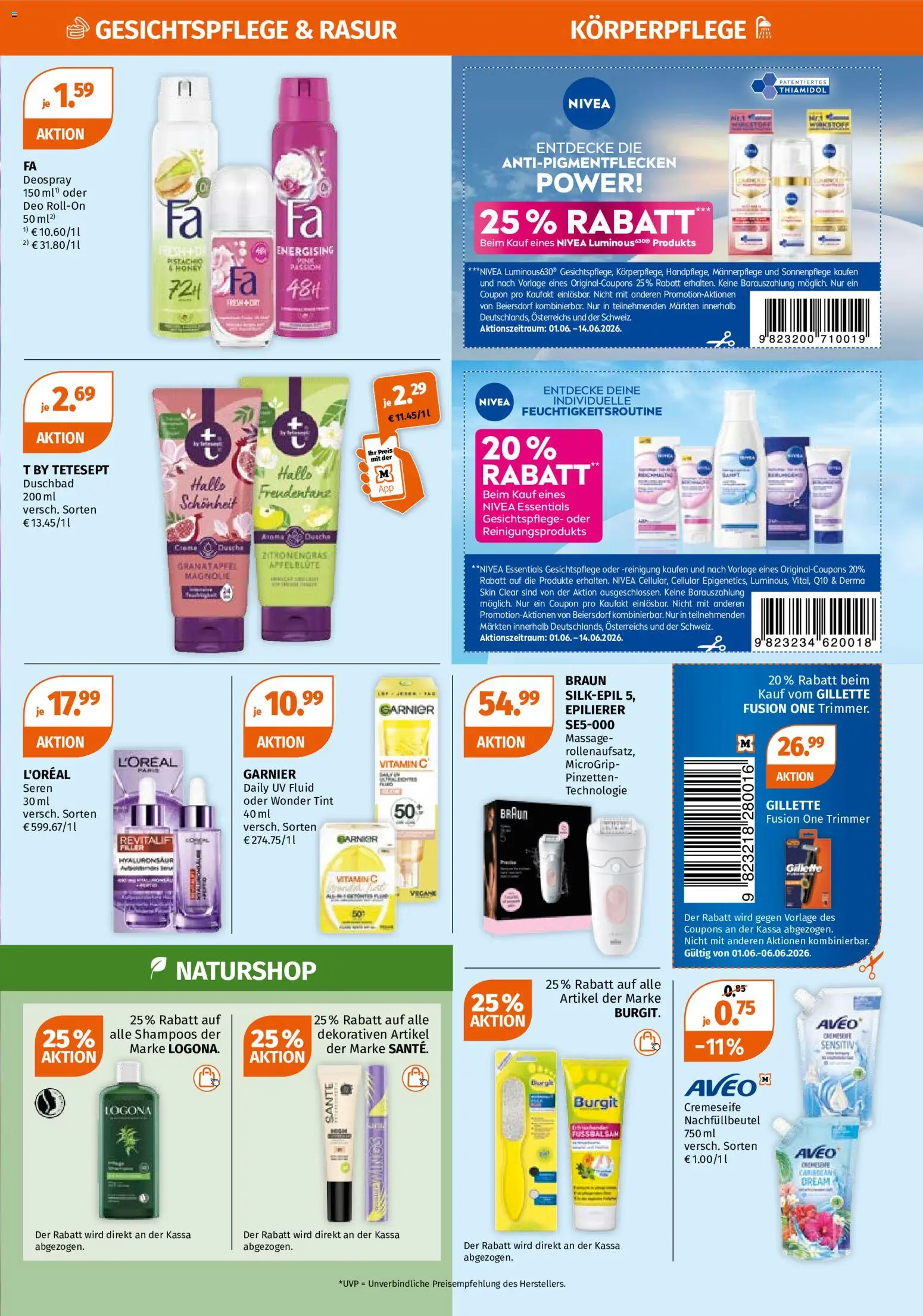 Müller Flugblatt gültig ab 01.06.2026 | Seite: 3 | Produkte: Epilierer, Dusche