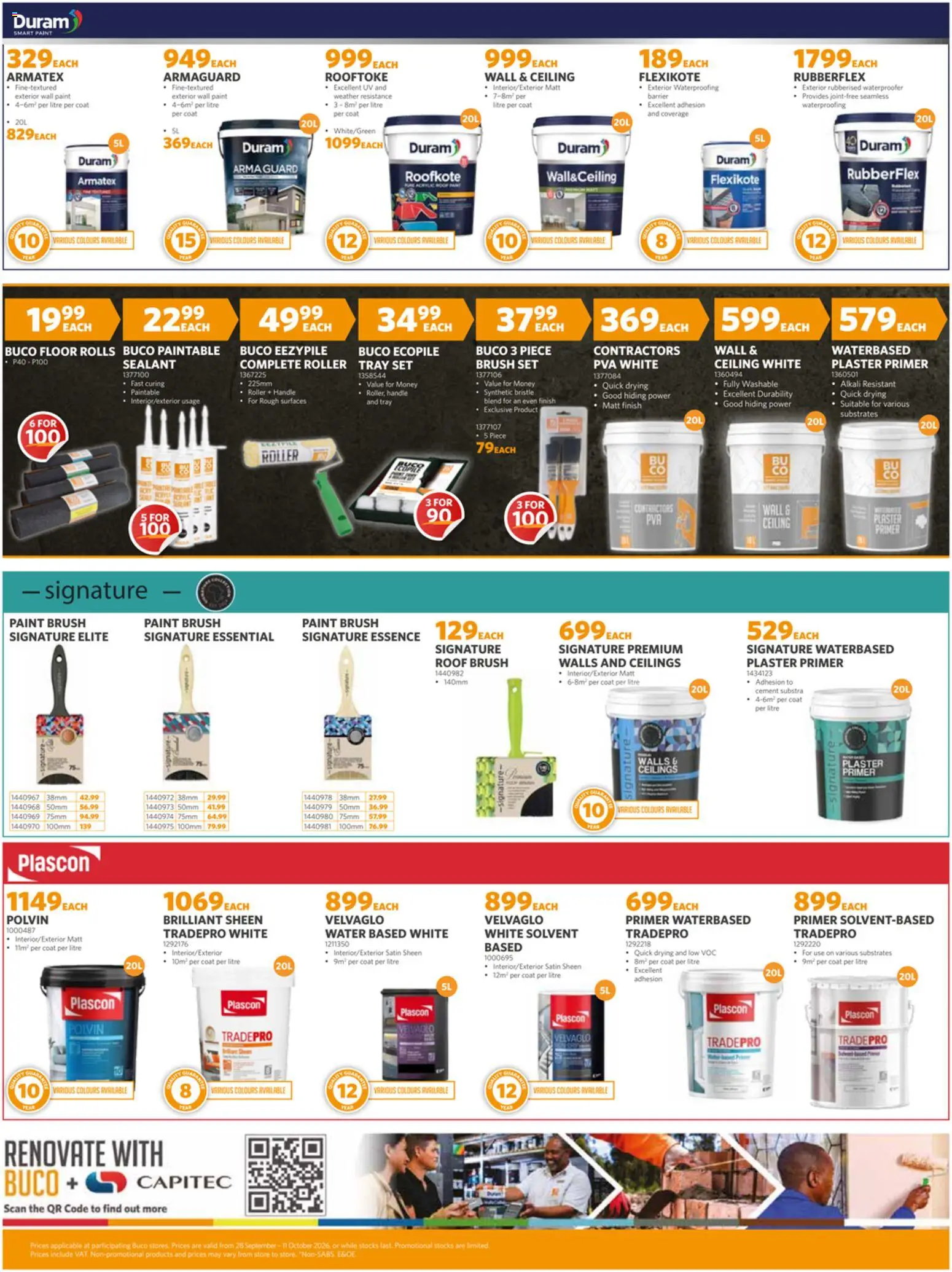 New BUCO catalogue – valid from 28/09/2026 | Page: 4 | Products: Primer, Tray, Paint, Water