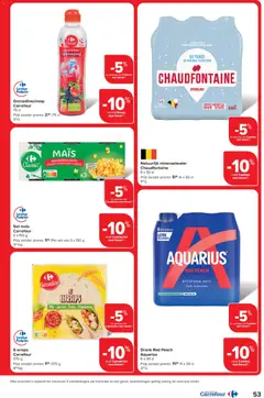 Maïs Carrefour, Maïs SANS SUCRES AJOUTÉS ZONDER TOEVOEGDE SUIKERS 3 x 150 g - Voorbeeld van een folder van Carrefour, geldig van 23/09/2026 | Pagina: 53 | Producten: Tarwe, Maïs, Water, Mineraalwater