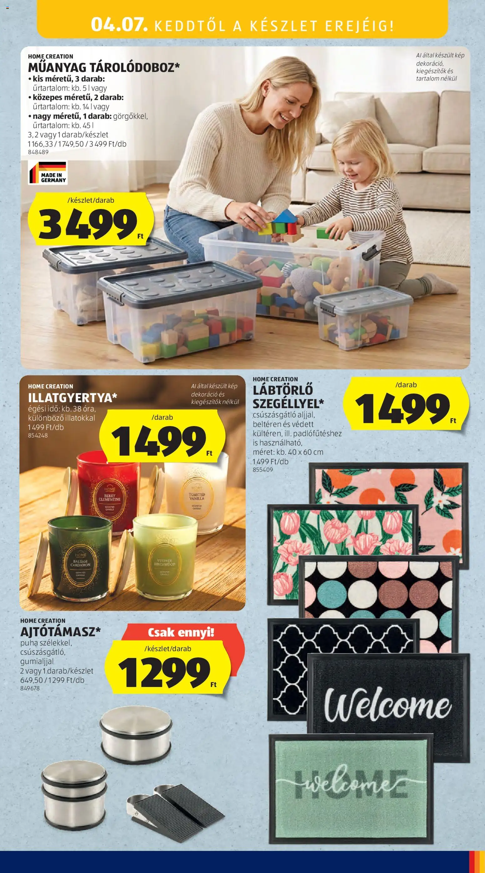 Aldi akciós ujság - amely érvényes a következő dátumtól: 2026.04.02. | Oldal: 47 | Termékek: Lábtörlő, Dekoráció