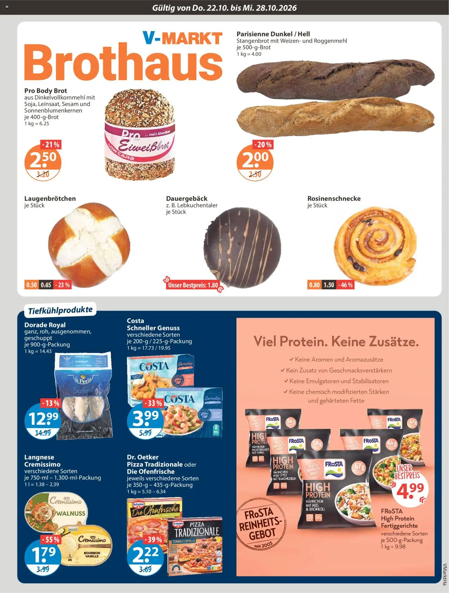 V-Markt Angebote – gültig ab 22.10.2026 | Seite: 5 | Produkte: Hahnchen, Vanille, Brokkoli, Pizza