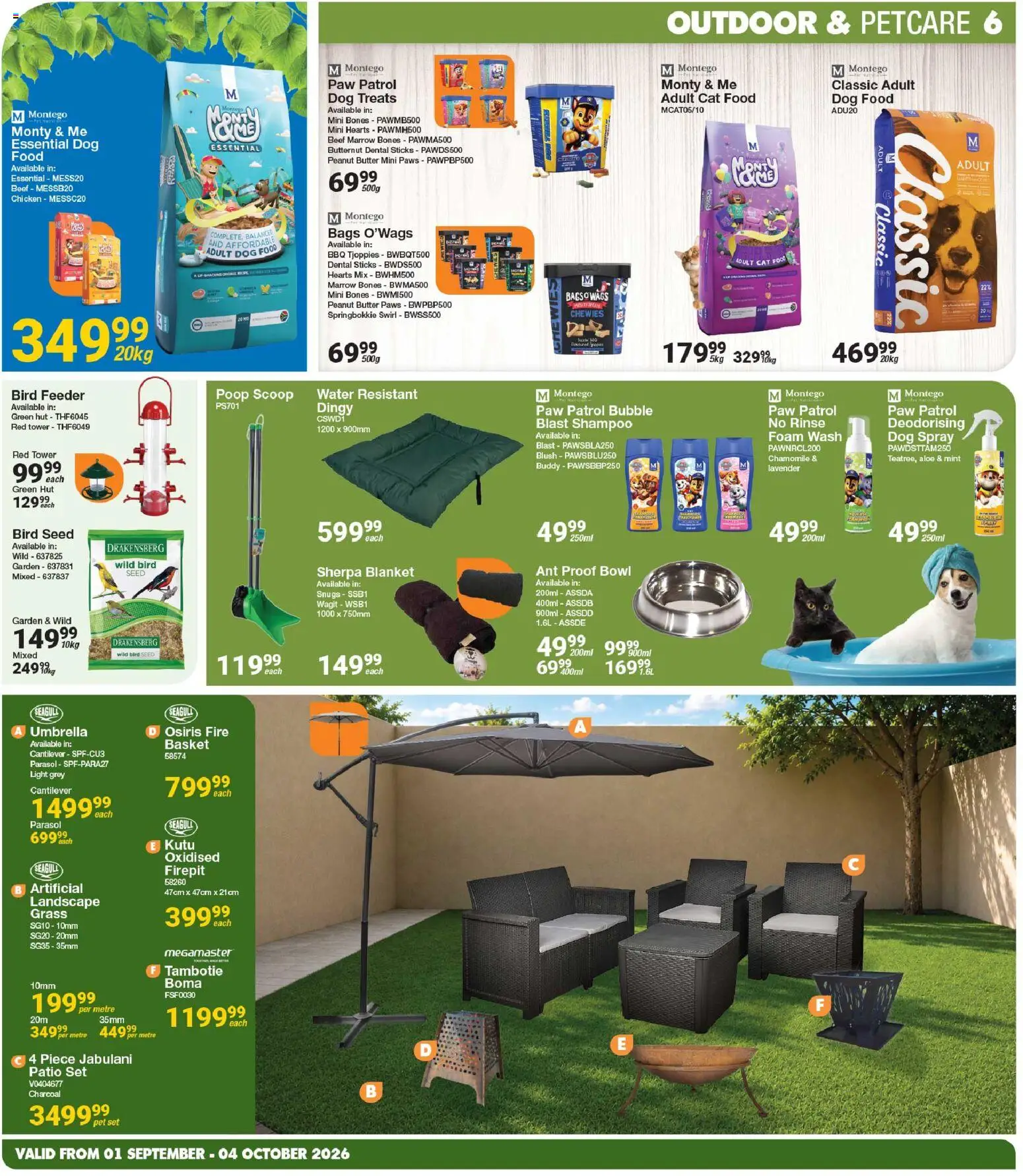 New MICA catalogue – valid from 01/09/2026 | Page: 6 | Products: Blanket, Butter, Peanut butter, Water