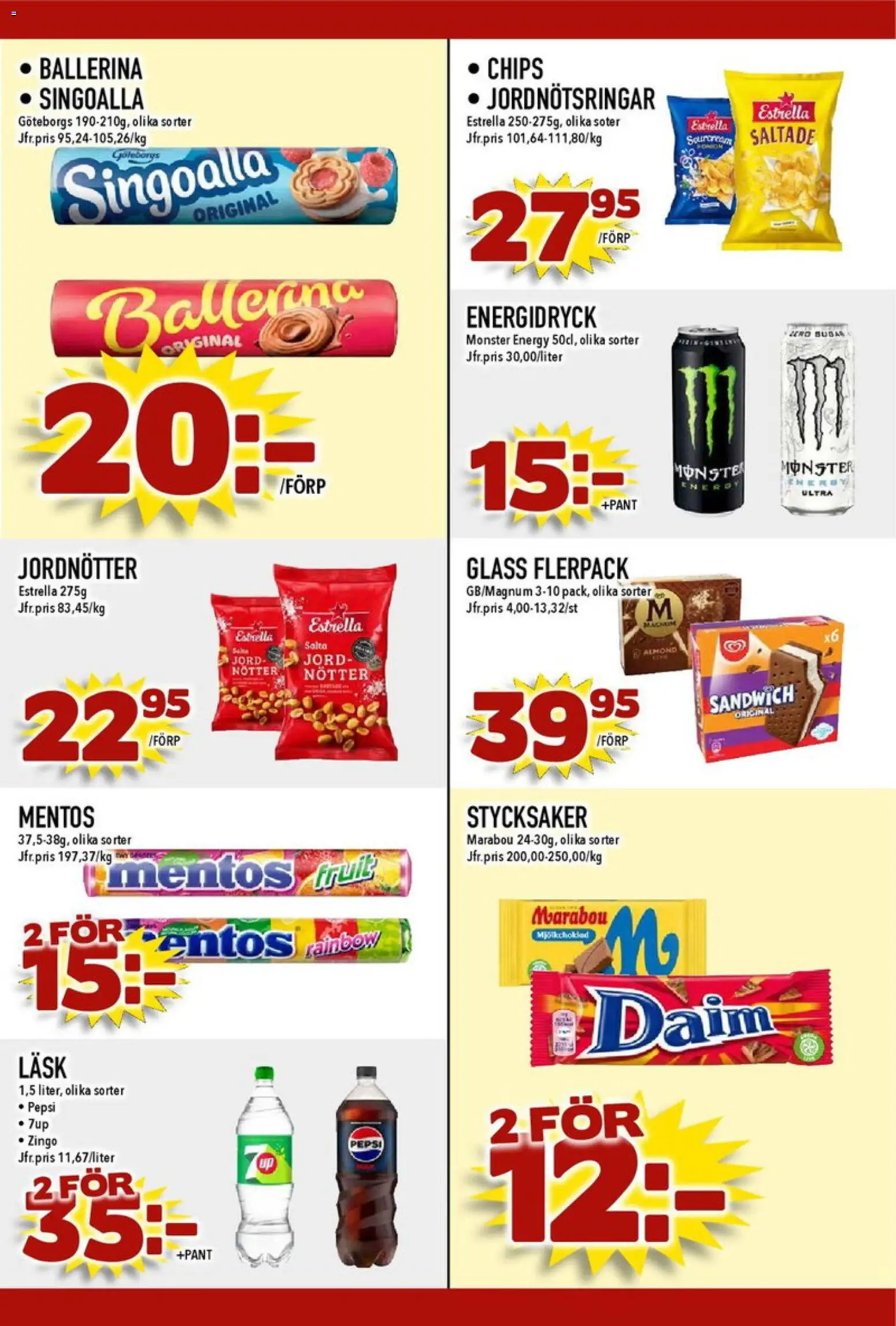 Matdax reklamblad aktuell från 08.06.2026 | Sida: 21 | Produkter: Jord, Jordnötter, Chips, Glass