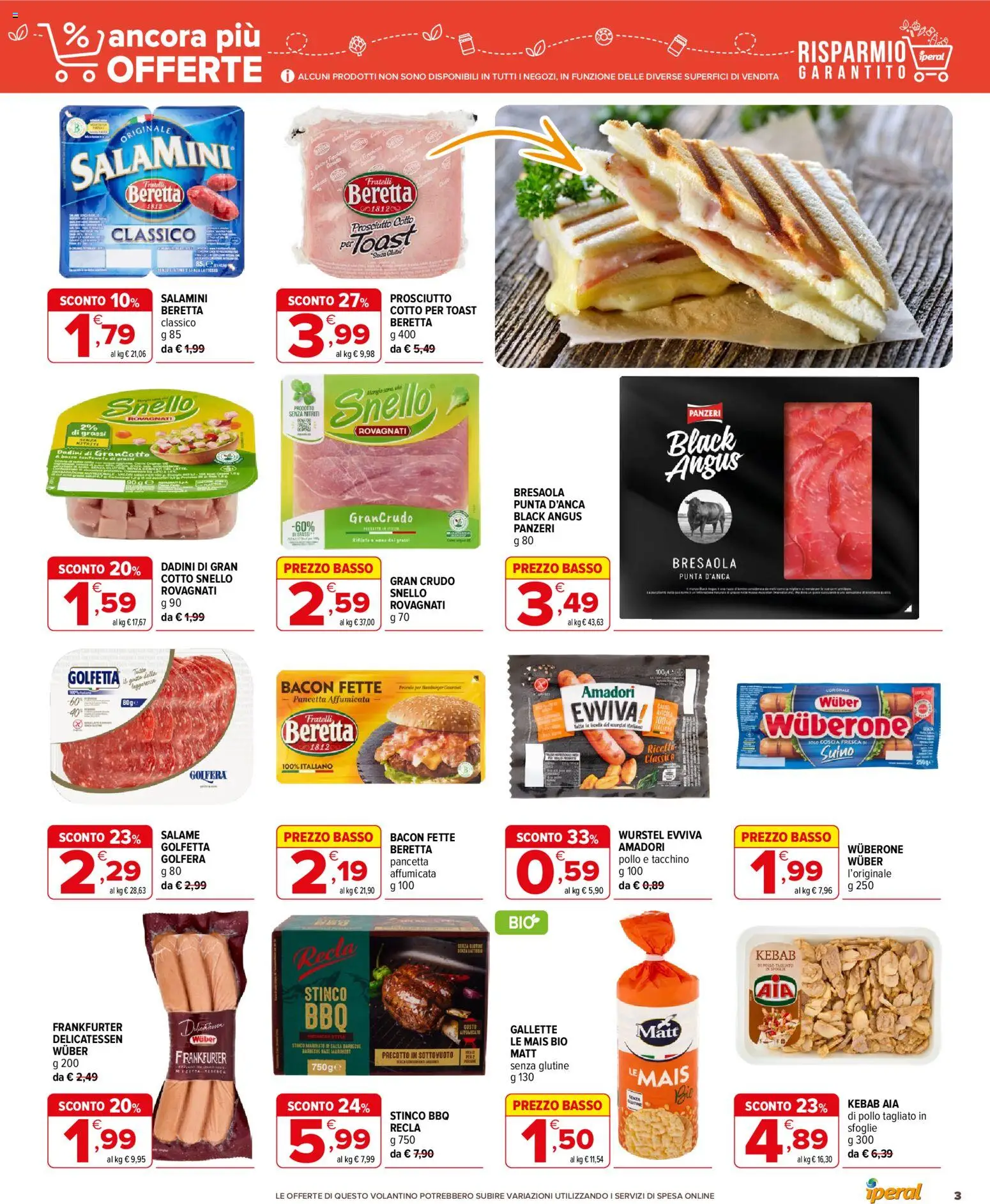 Volantino Iperal del 04.06.2026 | Pagina: 3 | Prodotti: Pollo, Suino, Tacchino, Gallette
