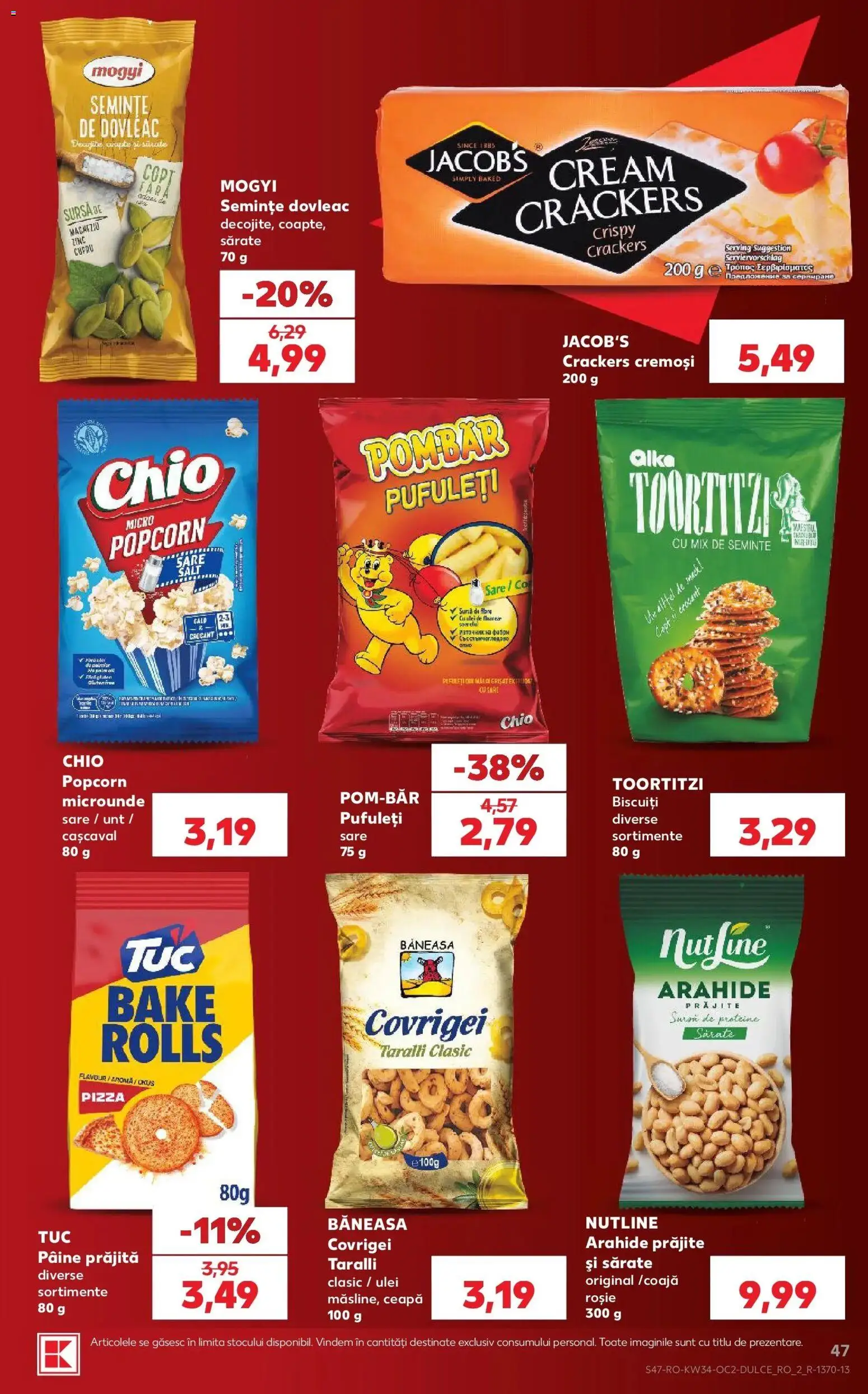 Kaufland Curtea de Argeș 19.08.2026 - Revista si Oferta | Pagină: 47 | Produse: Proteine, Cașcaval, Arahide, Pâine prăjită