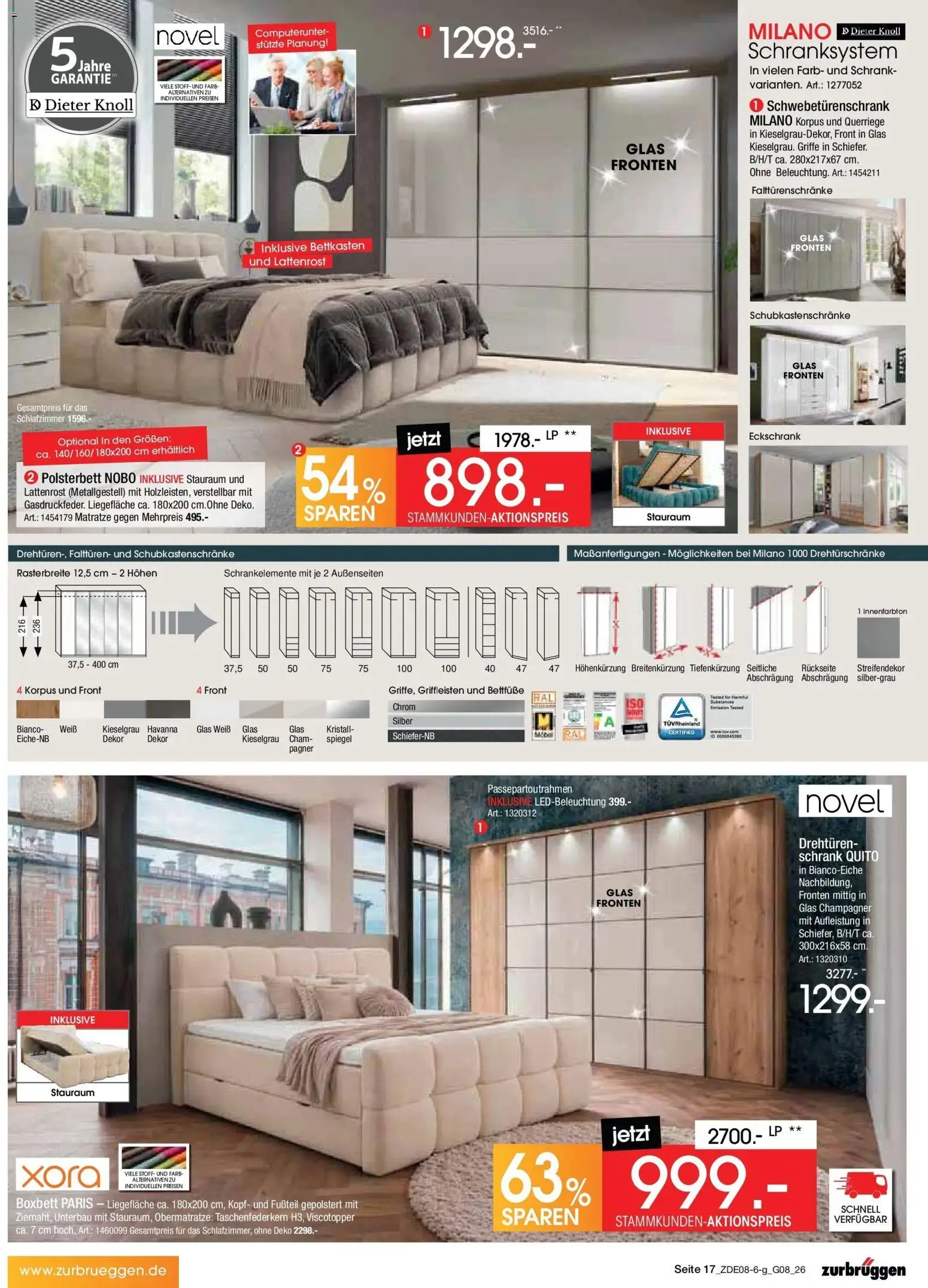 Zurbrüggen - Zurbrüggen: Bonus Sonder-Tage – gültig ab 31.07.2026 | Seite: 17 | Produkte: Matratze, Lattenrost, Schrank, Spiegel