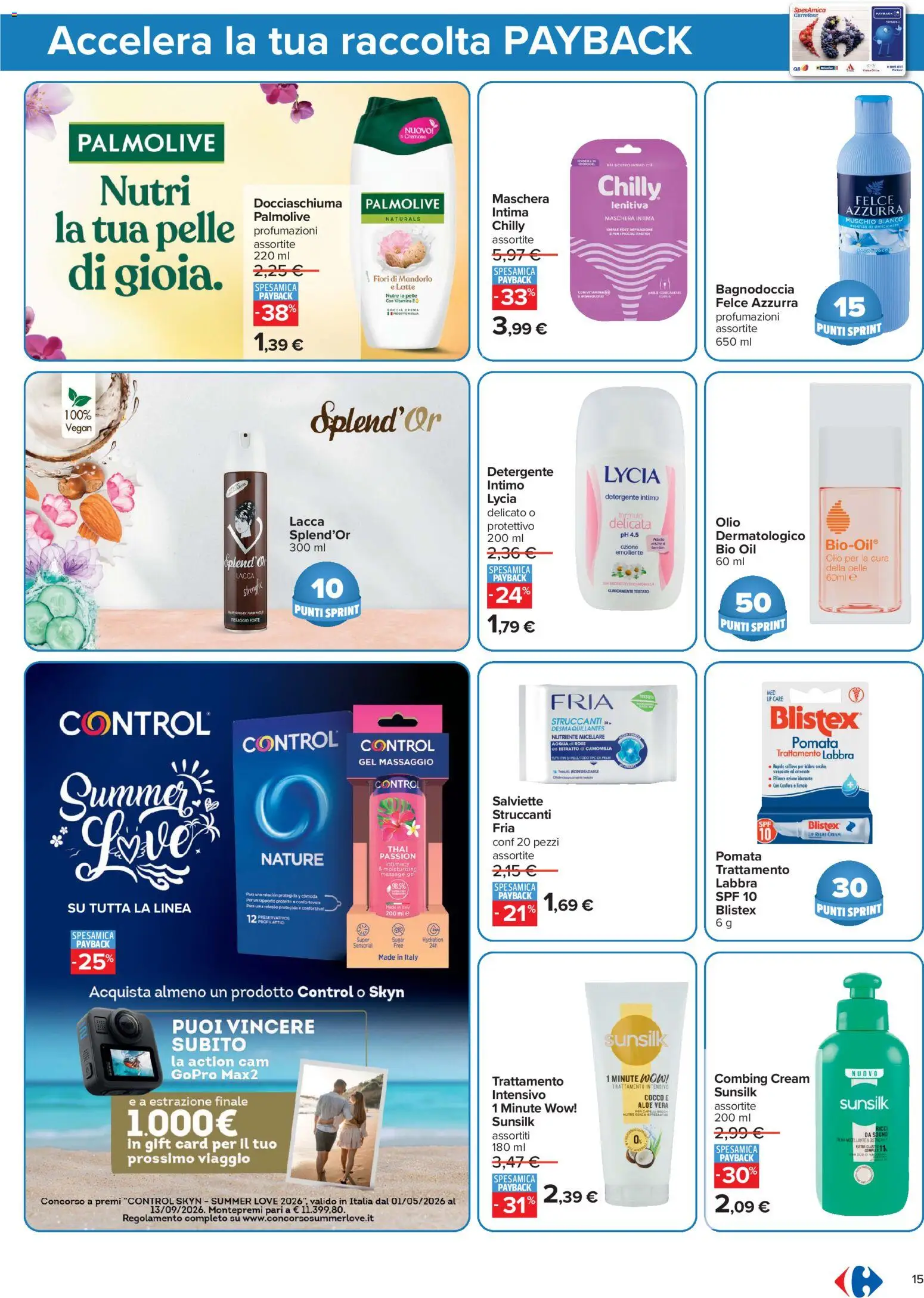 Volantino Carrefour del 06/08/2026 | Pagina: 15 | Prodotti: Detergente intimo, Intimo, Fiori, Doccia