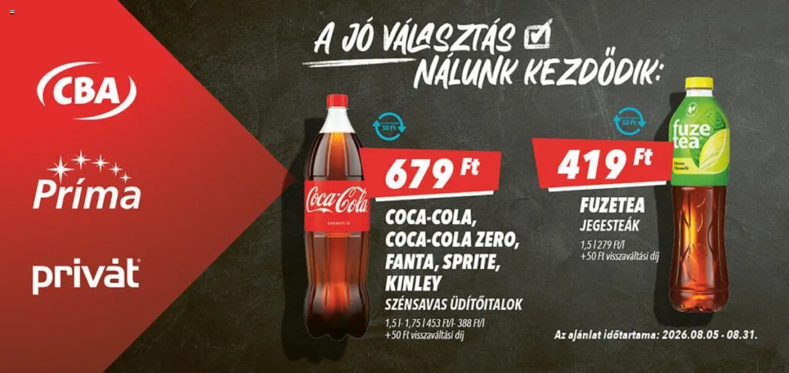 CBA Príma akciós ujság - amely érvényes a következő dátumtól: 2026.08.05. | Oldal: 3 | Termékek: Só