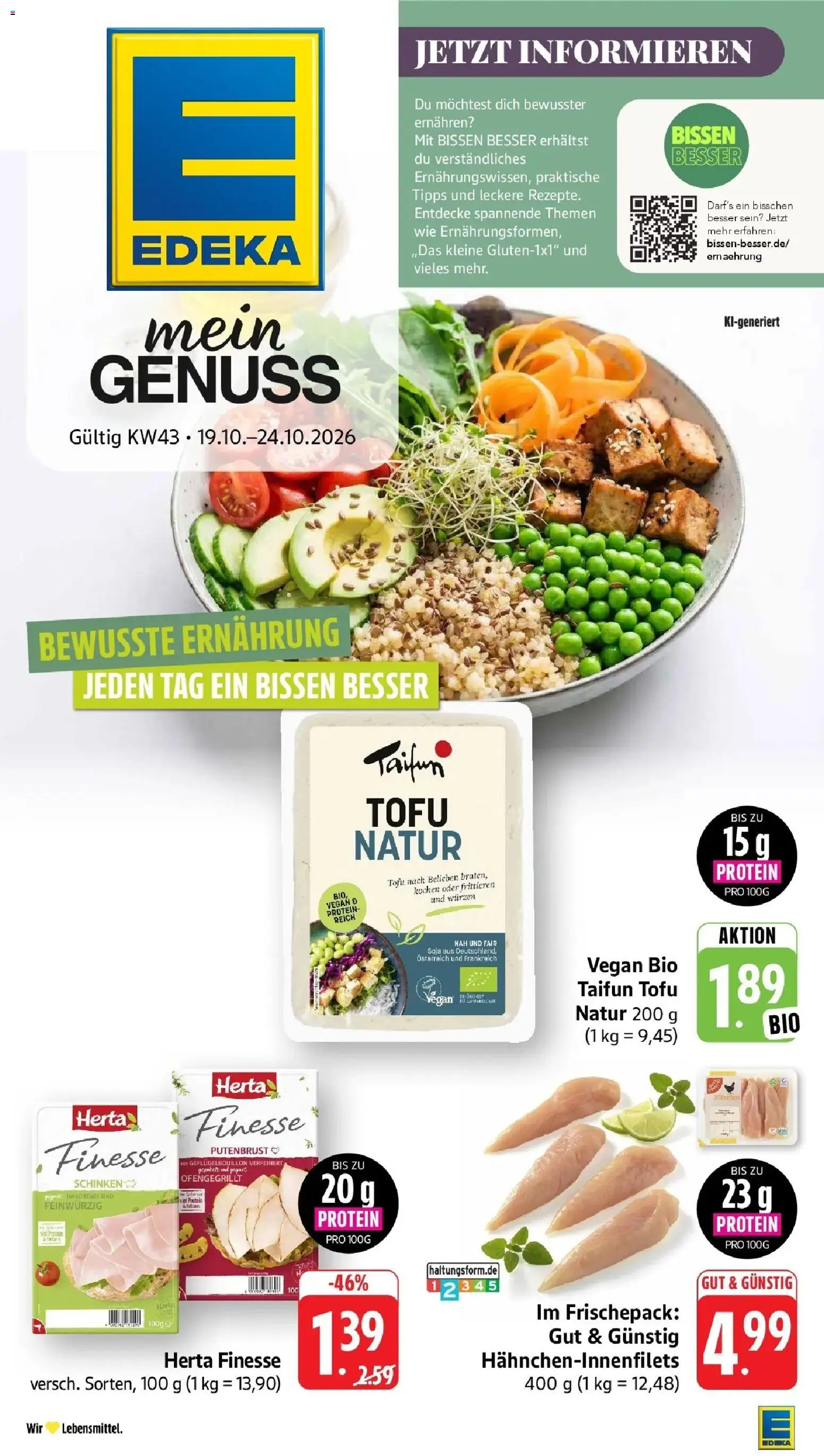 Edeka Prospekt Stockach (ab 19.10.2026) » Angebote Online | Seite: 1 | Produkte: Putenbrust, Schinken, Herta finesse