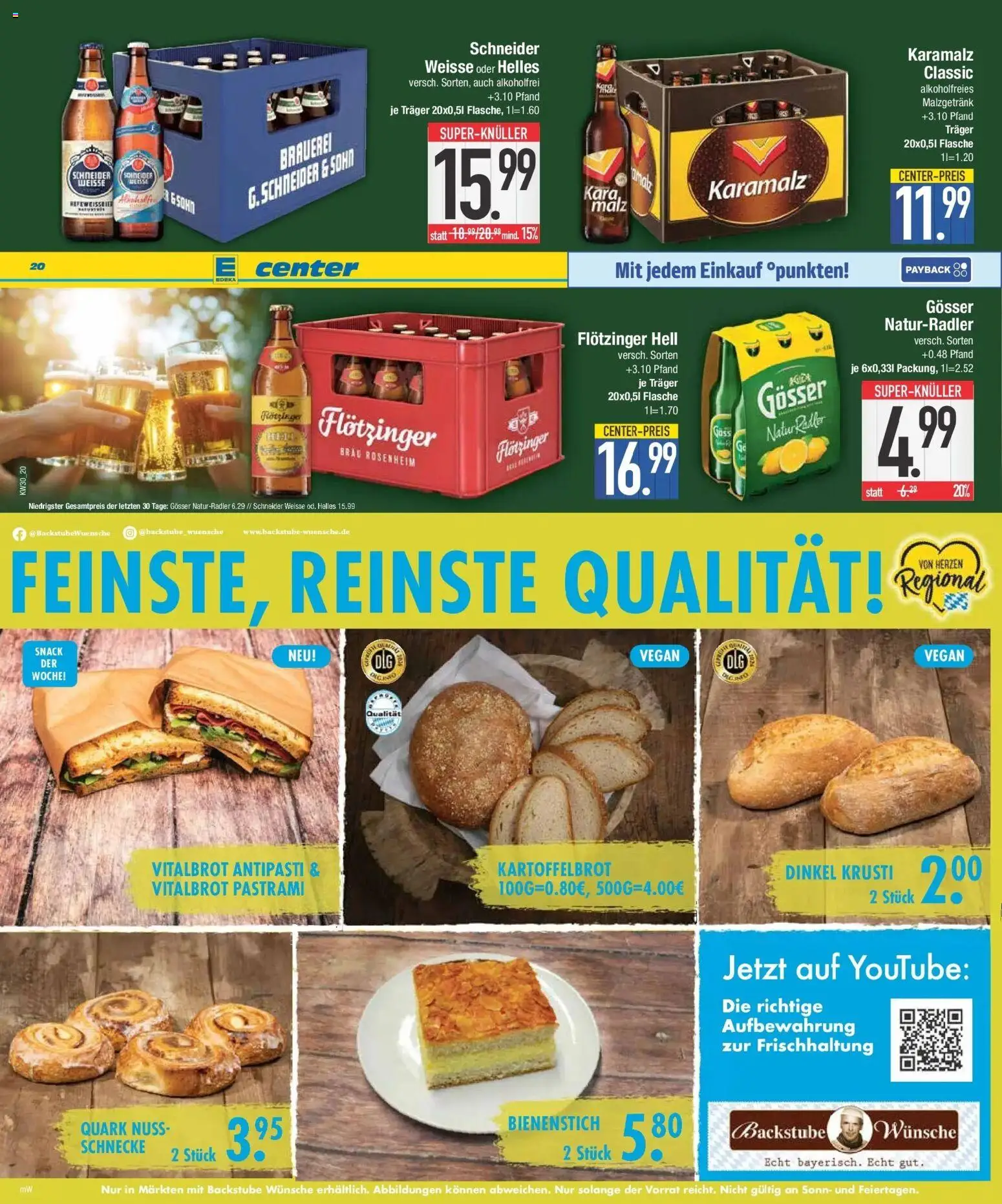 E center Prospekt Eggenfelden – gültig ab 20.07.2026 | Seite: 20 | Produkte: Quark, Radler