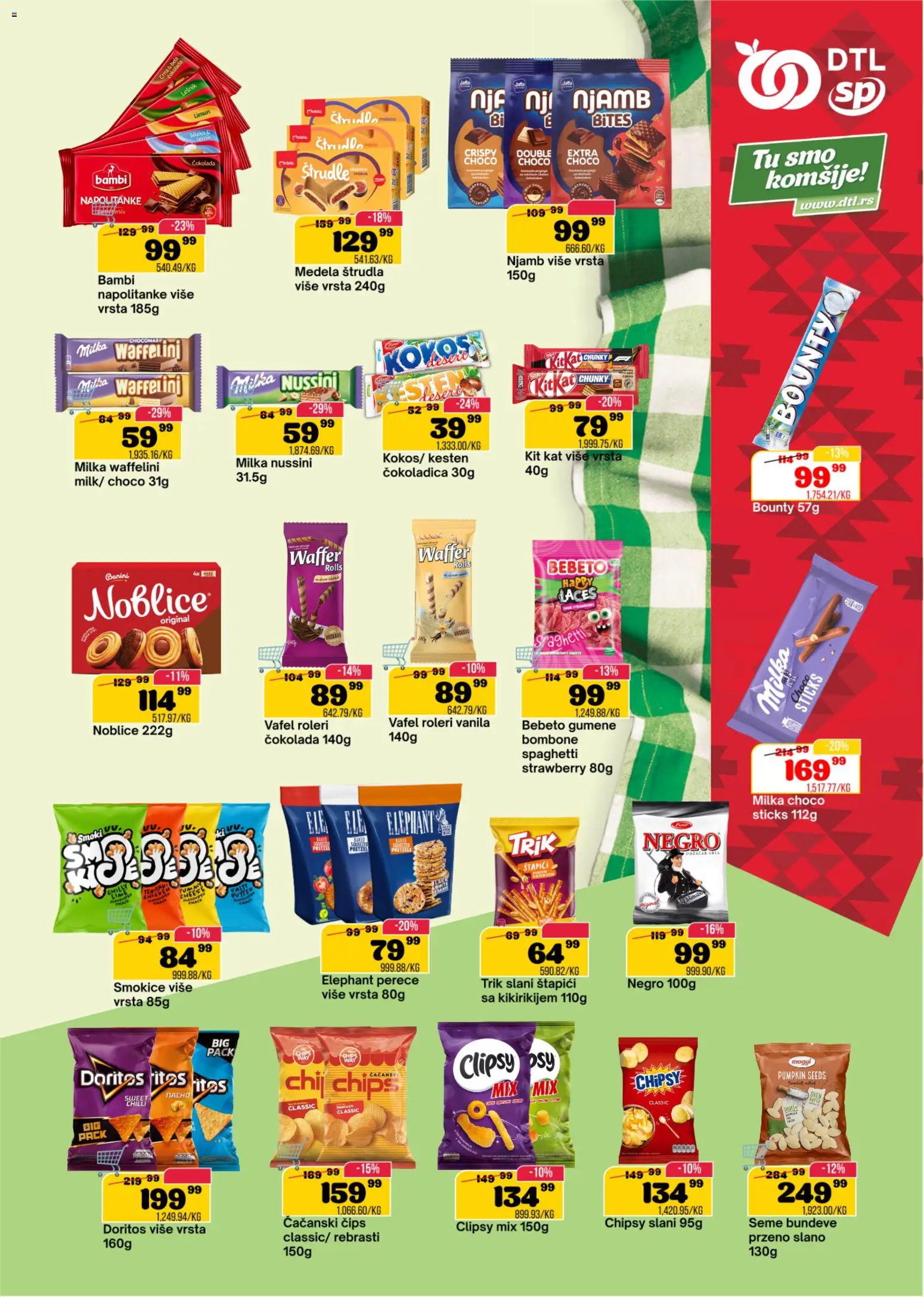 Senta Promet katalog - važi od 12.08.2026 | Strana: 11 | Proizvode: Bombone, Čips, Noblice, Doritos