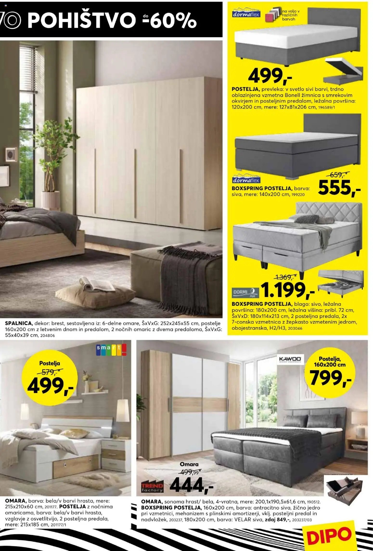 Novi Dipo katalog ponudbe – veljaven od 23.09.2026 | Stran: 21 | Izdelki: Postelja, Vzmetnica, Prevleka, Omara