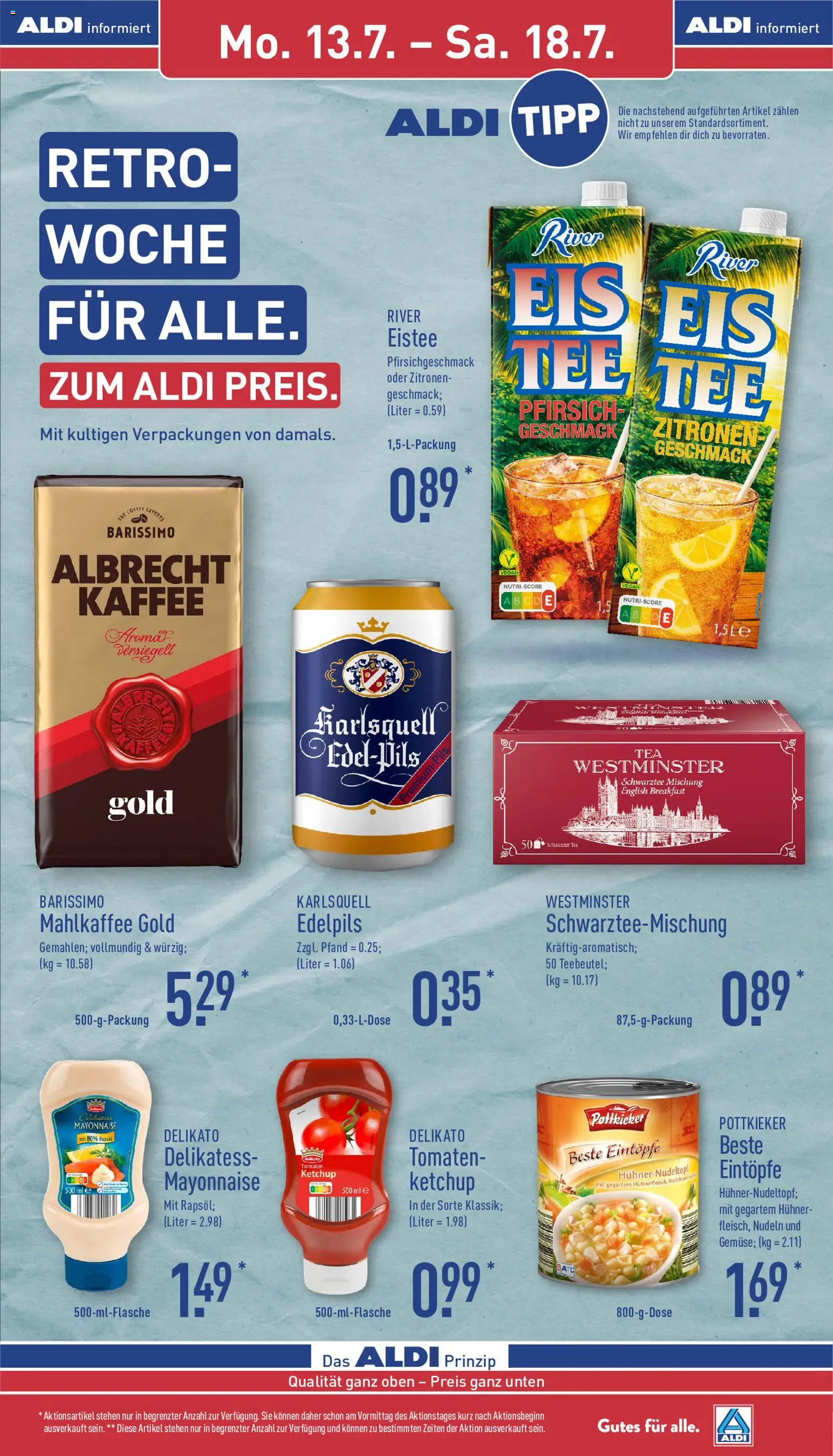 Aldi Prospekt – gültig ab 13.07.2026 | Seite: 9 | Produkte: Mayonnaise, Tee, Ketchup, Zitronen