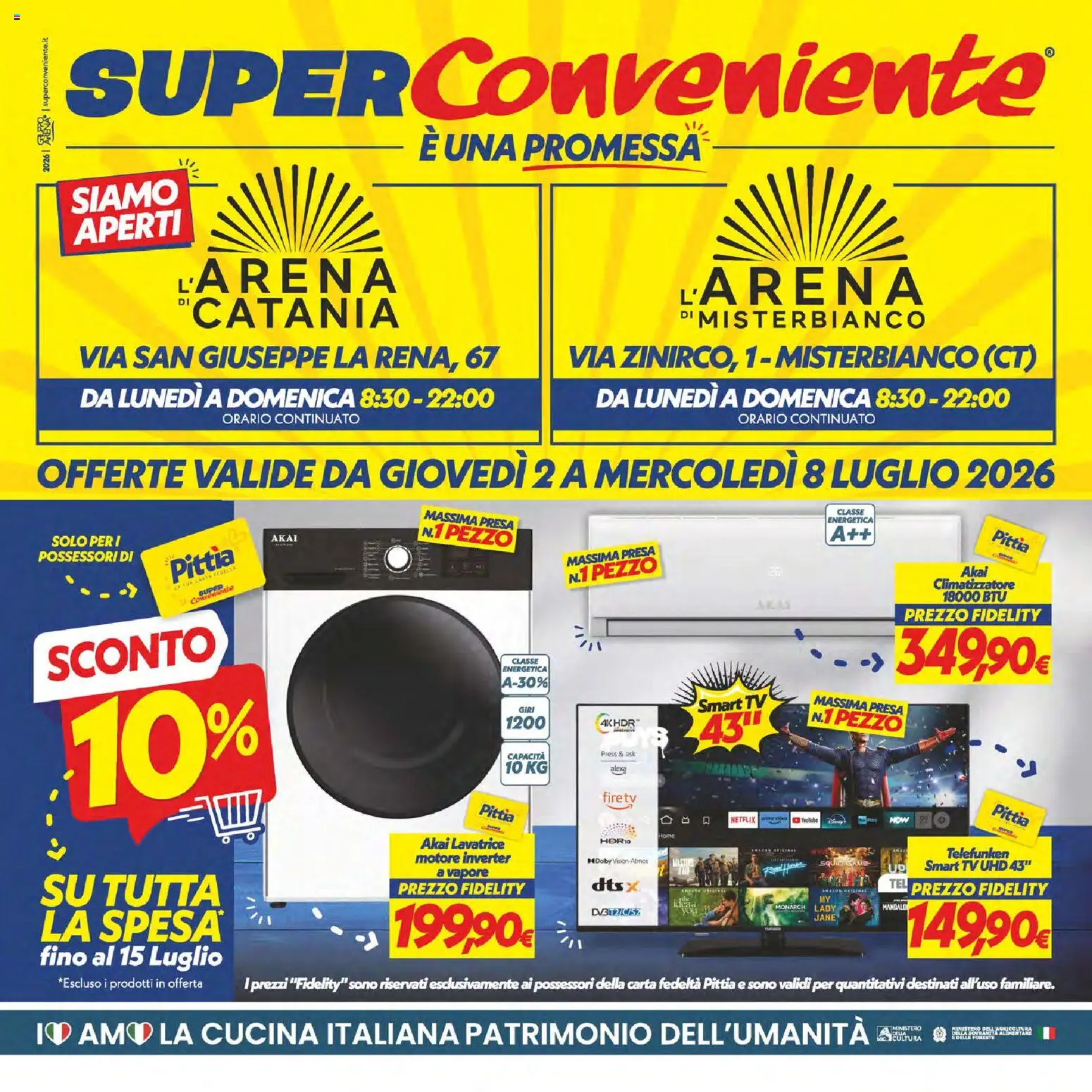 Volantino SuperConveniente del 02/07/2026 | Pagina: 42 | Prodotti: Climatizzatore, smart TV, Lavatrice, Presa