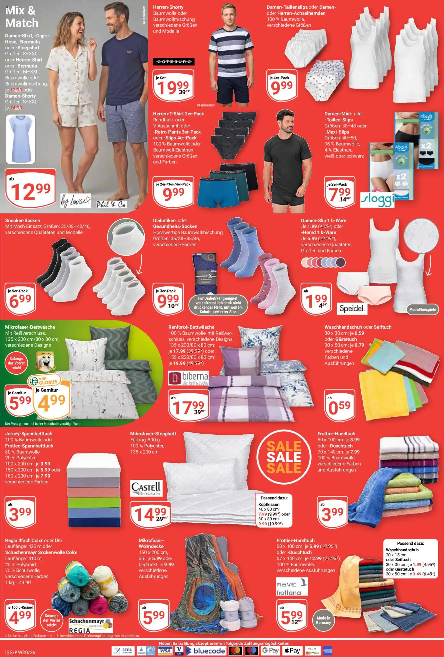 Globus Prospekt – gültig ab 20.07.2026 | Seite: 20 | Produkte: Bermuda, Bettwäsche, Kopfkissen, Hemd