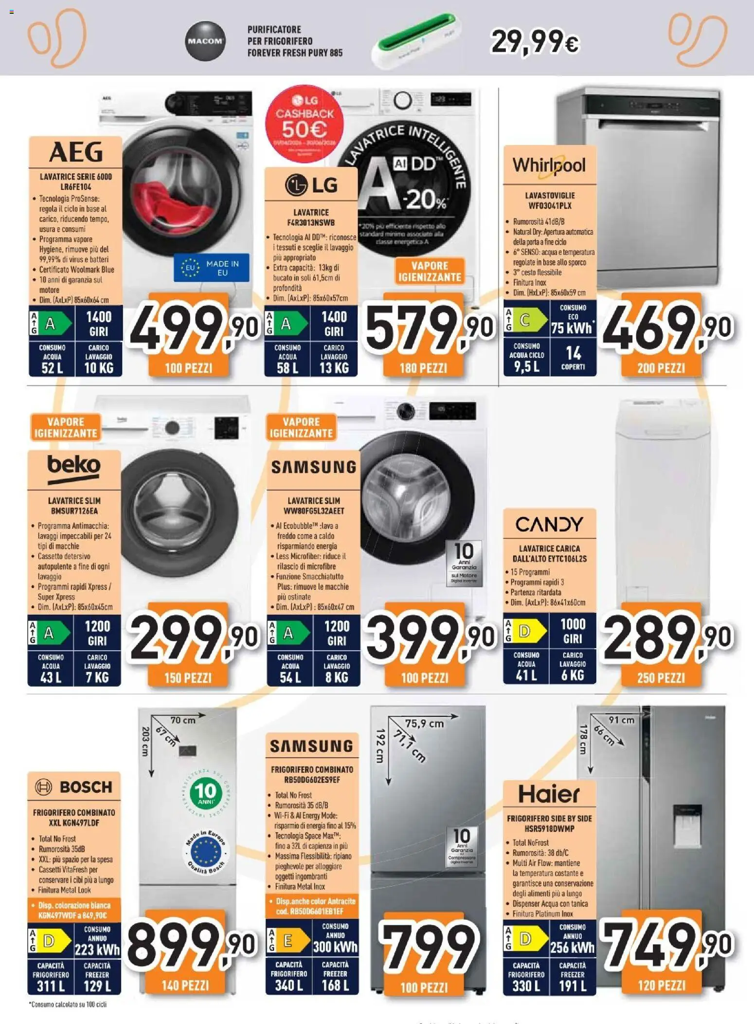 Volantino Unieuro del 26/06/2026 | Pagina: 24 | Prodotti: Acqua, Lavastoviglie, Tanica, Samsung