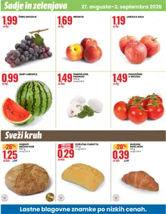 Eurospin katalog akcije – veljaven od 27.08.2026 | Stran: 12 | Izdelki: Lubenica, Kruh, Jabolka, Zelenjava