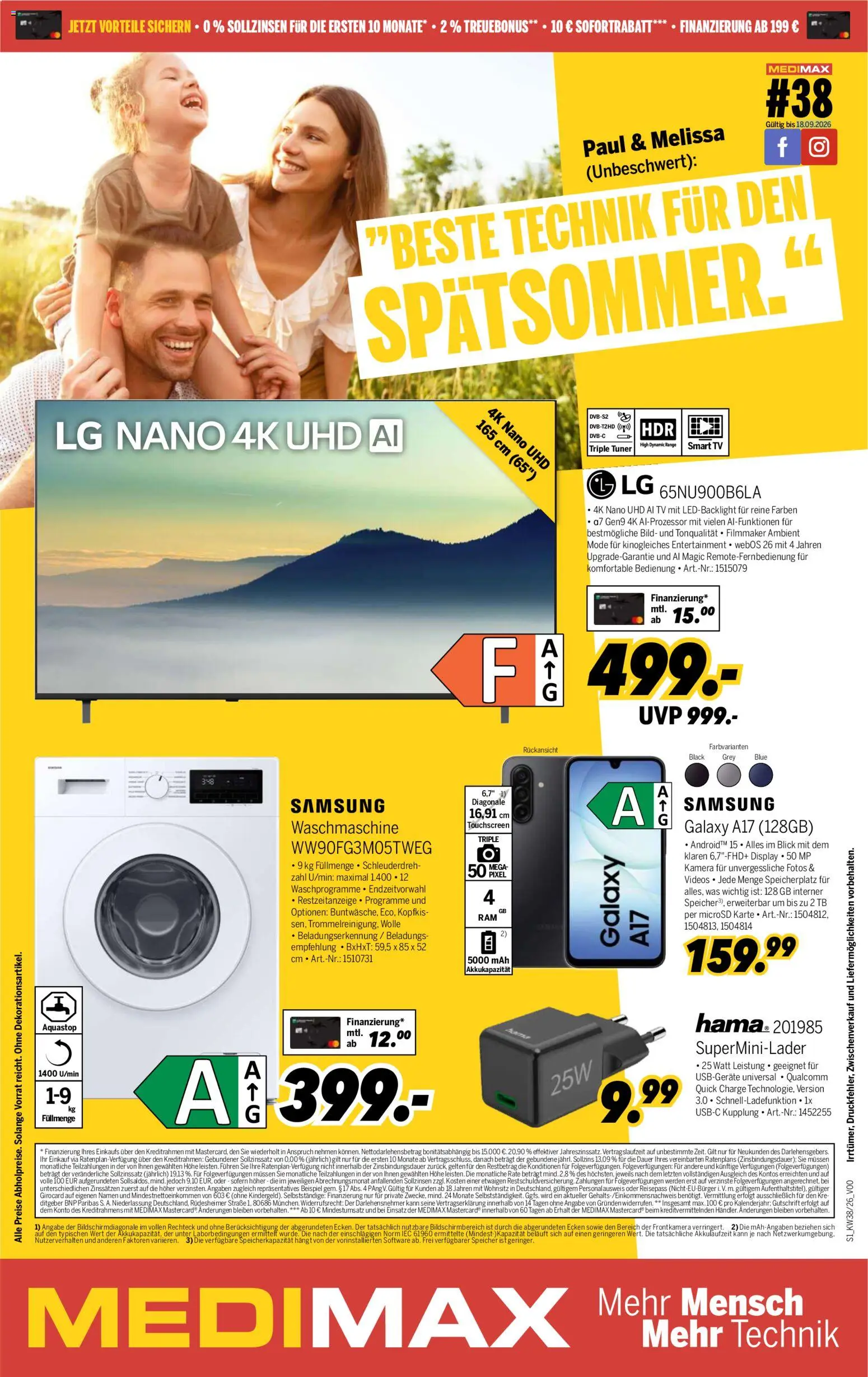Medimax Prospekt – gültig ab 12.09.2026 | Seite: 1 | Produkte: LG, Waschmaschine, Samsung, TV