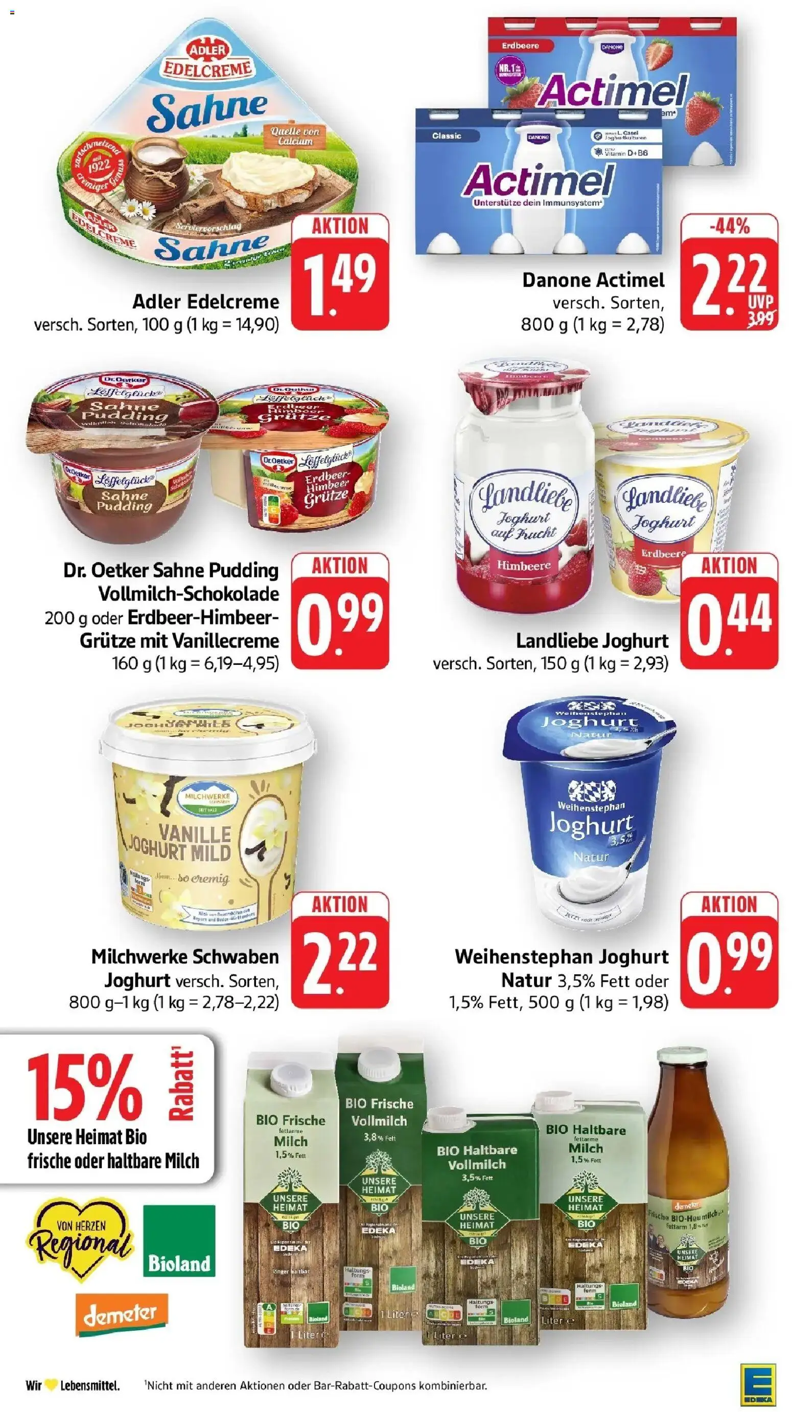 Edeka - EDEKA: Wochenangebote – gültig ab 05.07.2026 | Seite: 14 | Produkte: Actimel, Joghurt, Pudding, Vanille