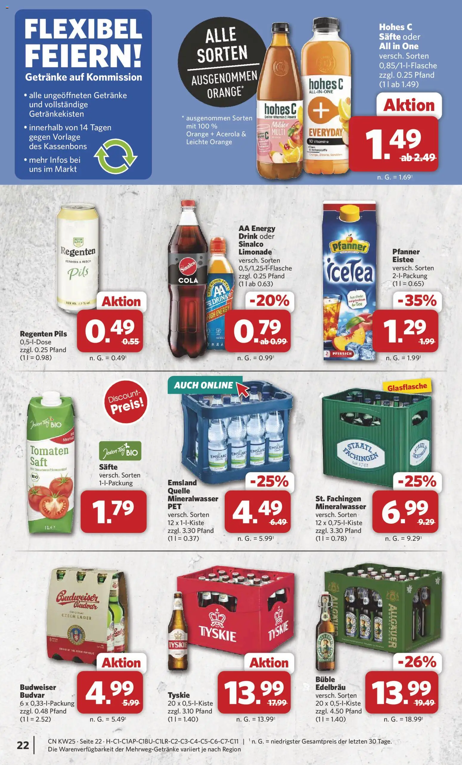 Combi Prospekt – gültig ab 15.06.2026 | Seite: 24 | Produkte: Sinalco, Tyskie, Limonade, Hohes c
