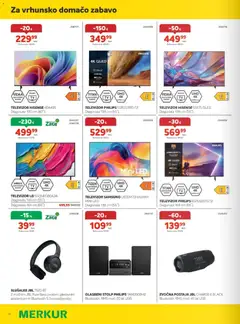 Merkur katalog akcije – veljaven od 05.08.2026 | Stran: 14 | Izdelki: Televizor, Tv, Slusalke, Glasbeni stolp