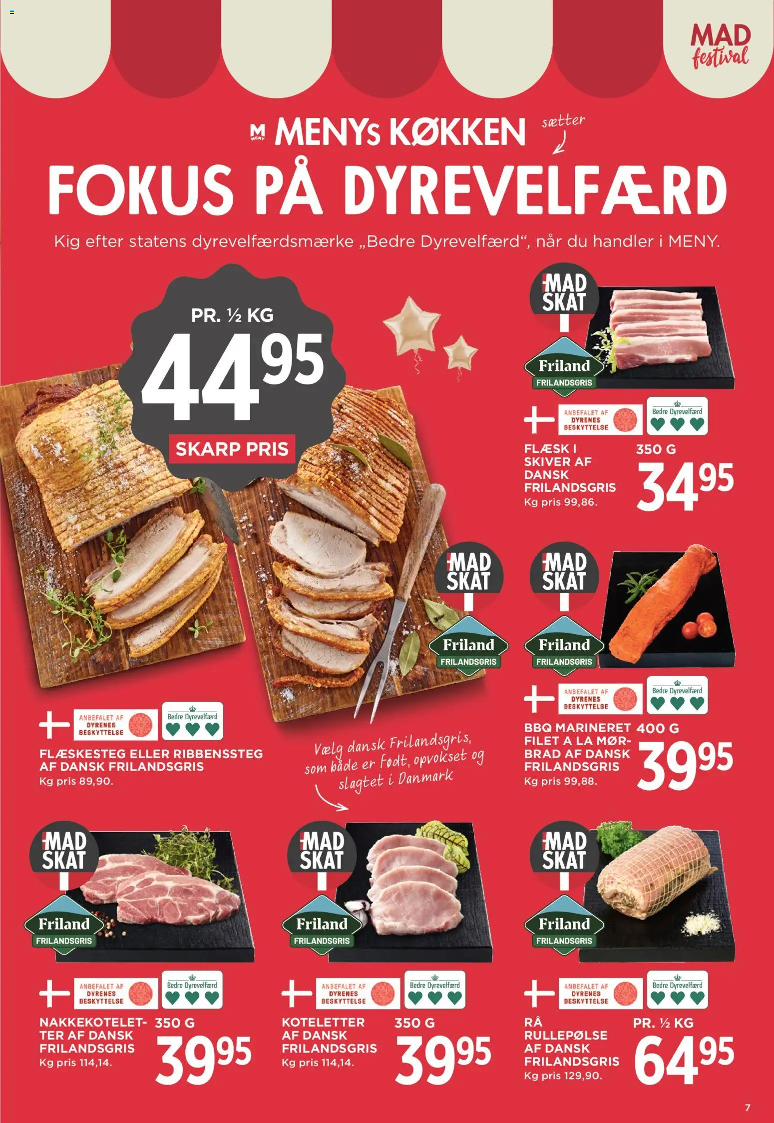 Meny tilbudsavis – gyldig fra 04/09/2026 | Side: 7 | Produkter: Nakkekotelet, Koteletter, Rullepølse, Flæskesteg