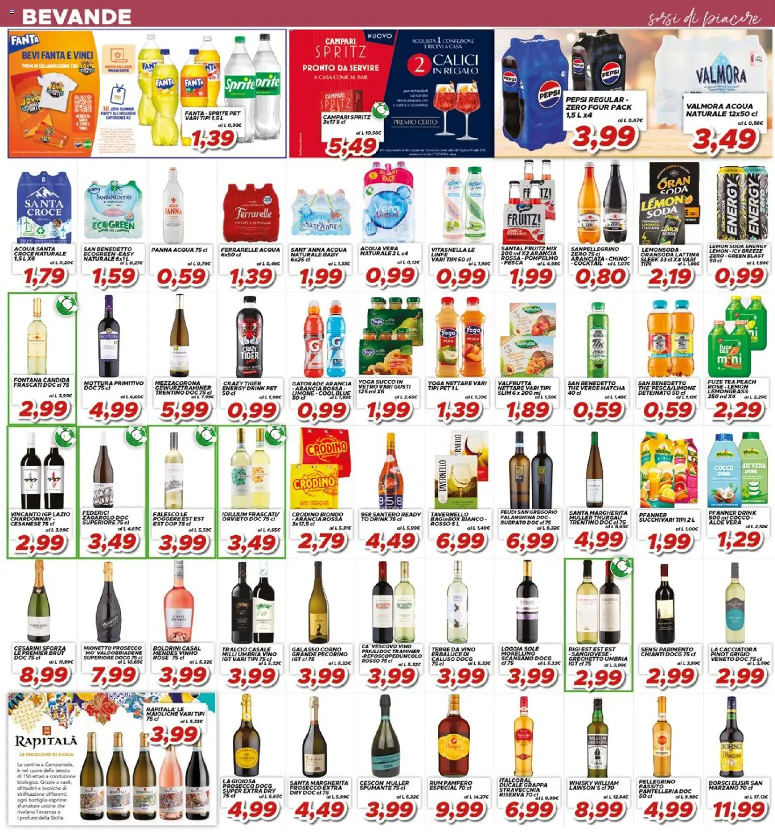 Volantino Ma Supermercati del 10/07/2026 | Pagina: 14 | Prodotti: Prosecco, Ferrarelle, Bottiglia, Pecorino
