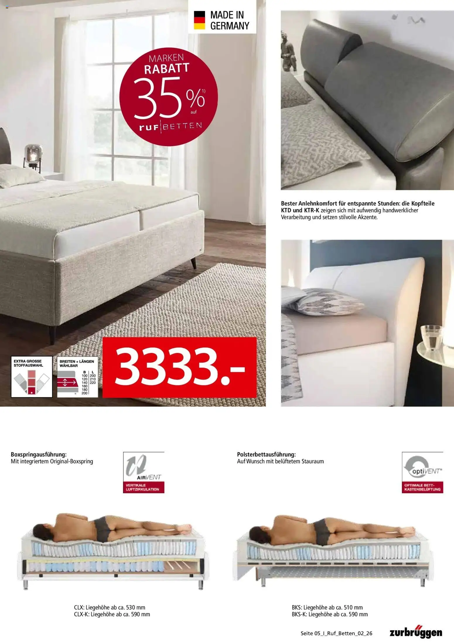 Zurbrüggen ruf Better Spezial Unna – gültig ab 01.08.2026 | Seite: 5 | Produkte: Bett