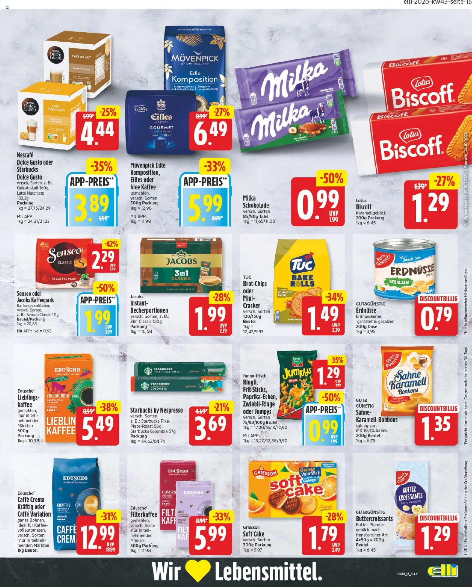 Elli Markt Prospekt Gütersloh – gültig ab 19.10.2026 | Seite: 15 | Produkte: Senseo, Paprika, Sahne, Dolce gusto