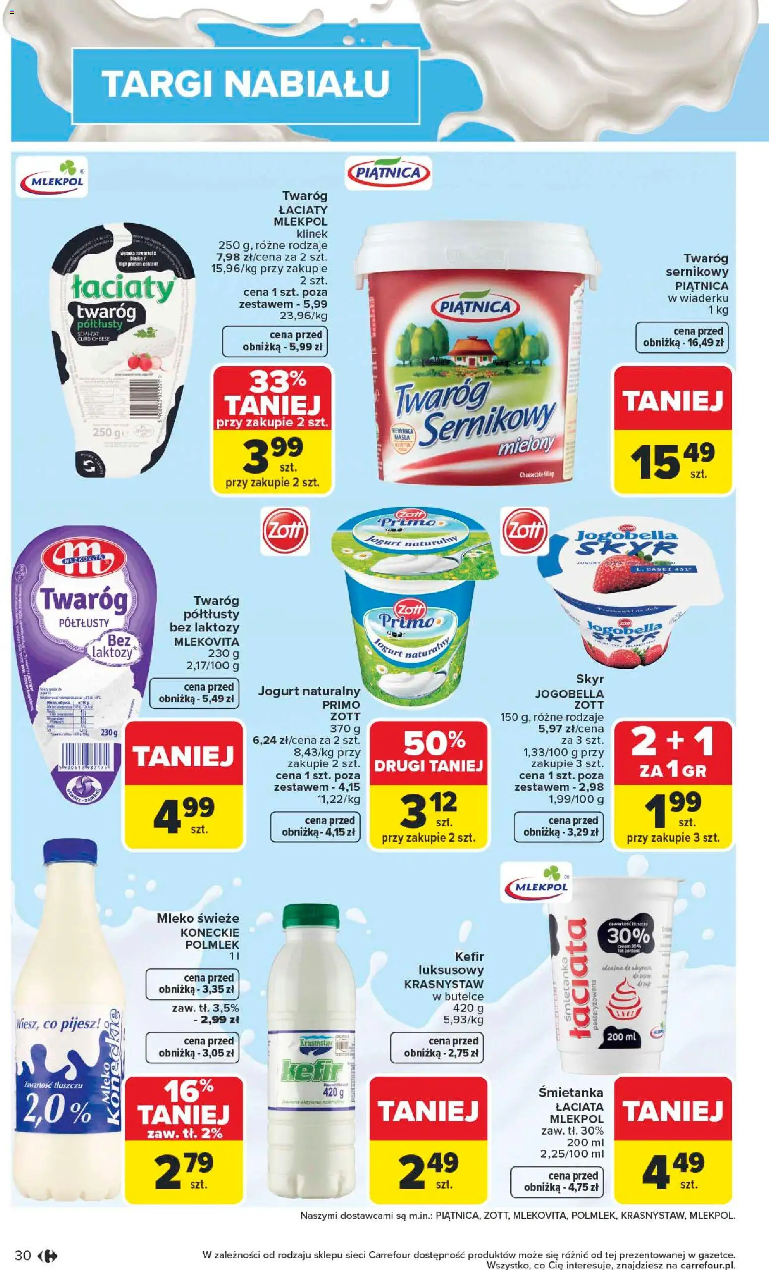 Carrefour gazetka od 04.05.2026 | Strona: 32 | Produkty: Bez laktozy, Jogurt naturalny, Mleko, Jogurt