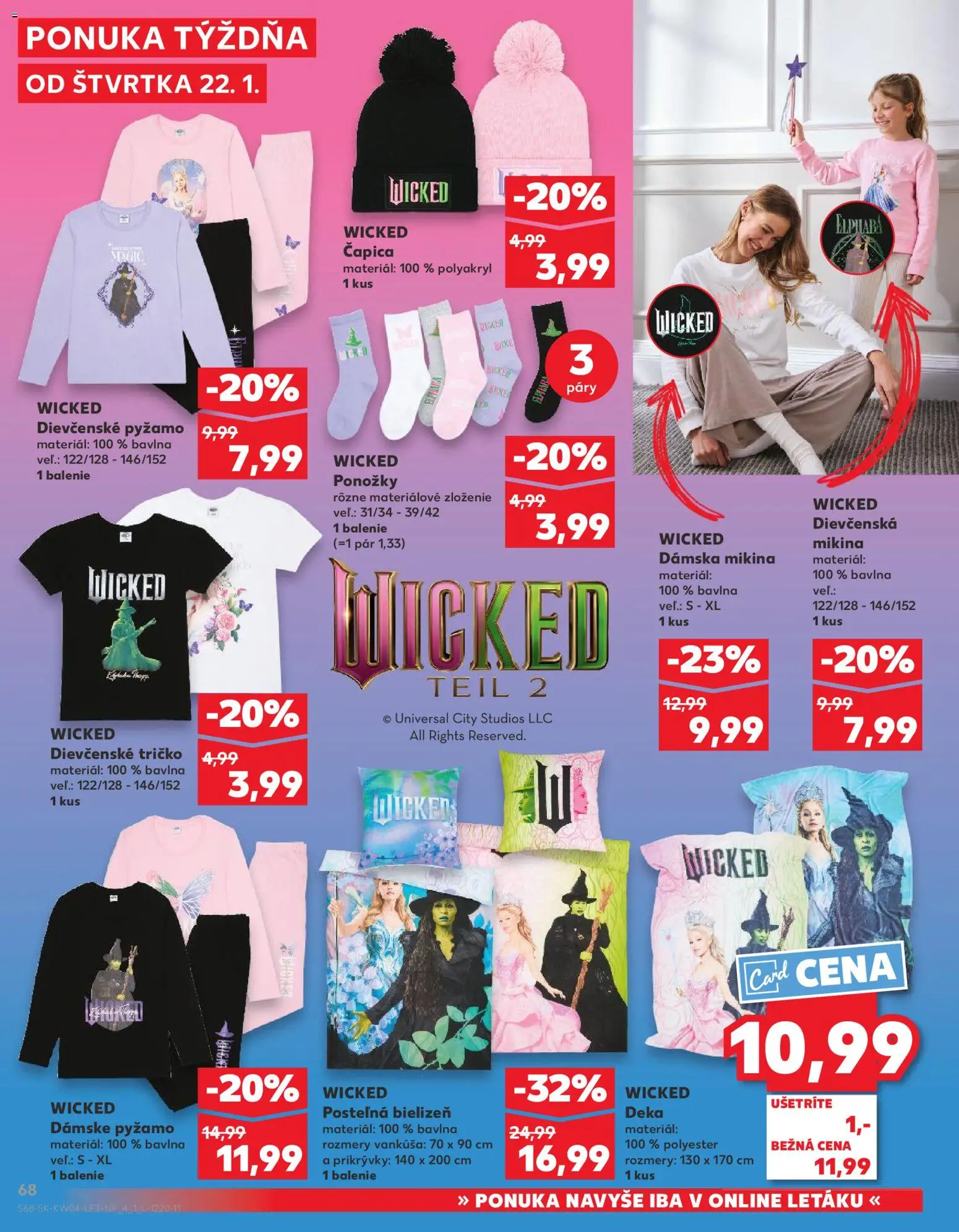 Nové Kaufland akcie – leták je platný od 22.01.2026 | Strana: 68 | Produkty: Tričko, Mikina, Ponožky, Pyžamo