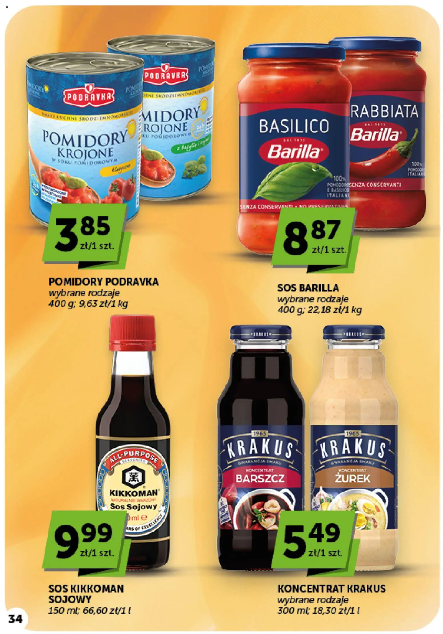 ABC gazetka od 01.10.2026 | Strona: 34 | Produkty: Barszcz, Barilla, Zurek, Sos sojowy