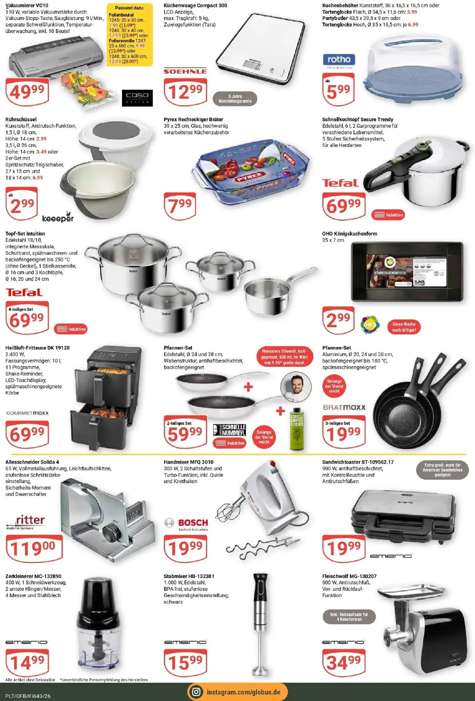 Globus Prospekt Plattling (ab 19.10.2026) » Angebote online | Seite: 22 | Produkte: Bosch, Vakuumierer, Handmixer, Stabmixer