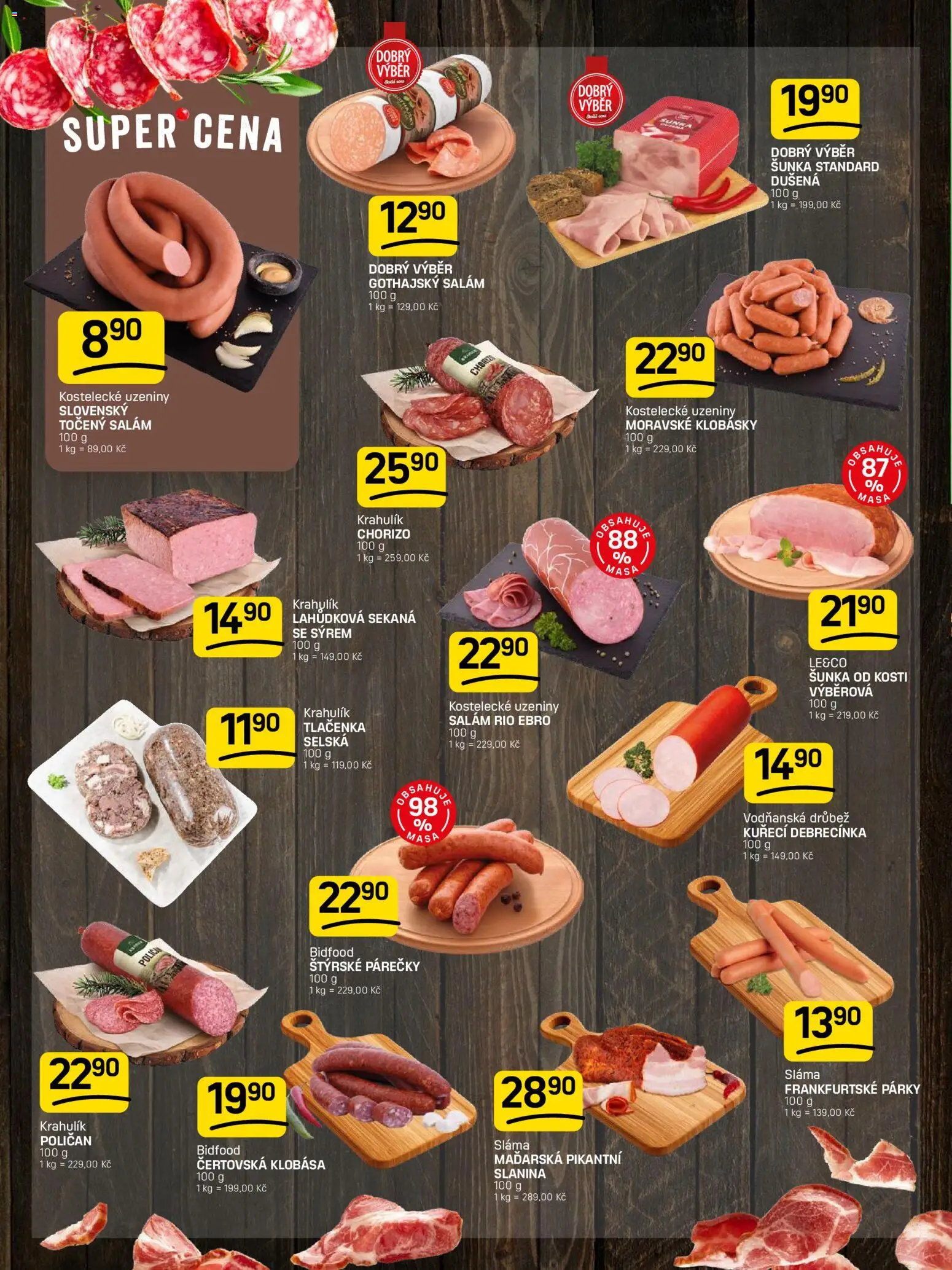 Flop leták od 30.09.2026 | Strana: 2 | Produkty: Drůbež, Šunka od kosti, Klobása, Slanina