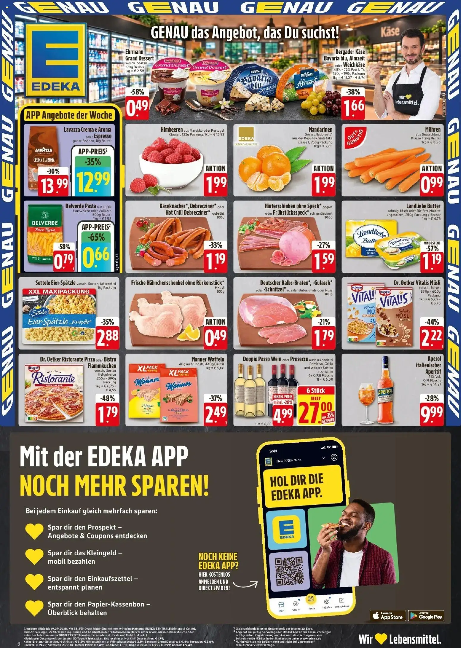 Edeka Prospekt Regensburg (ab 17.09.2026) » Angebote Online | Seite: 1 | Produkte: Ristorante, Landliebe butter, Prosecco, Chili